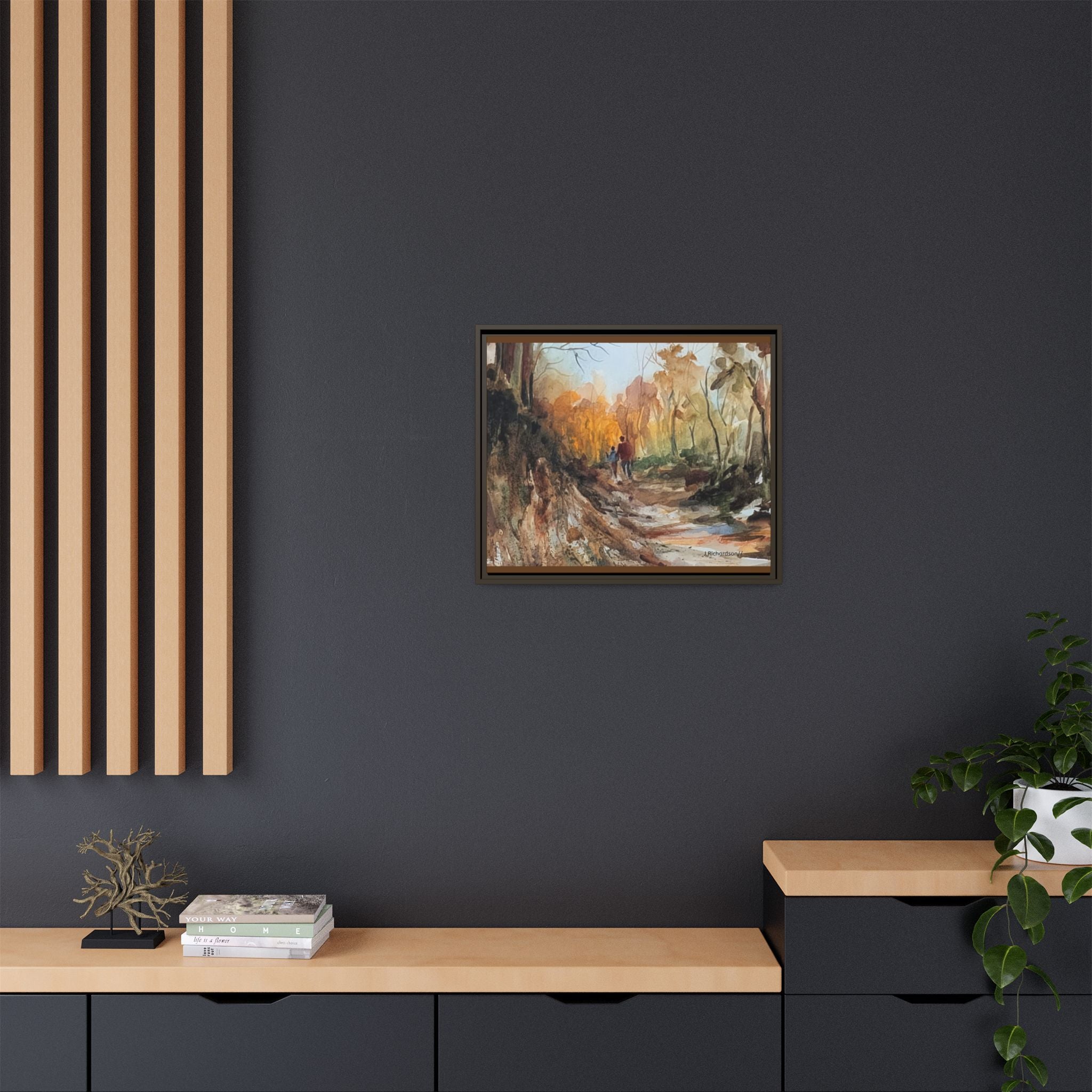 "Into the woods" by JR Framed Matte Canvas,   Multi-color frames)