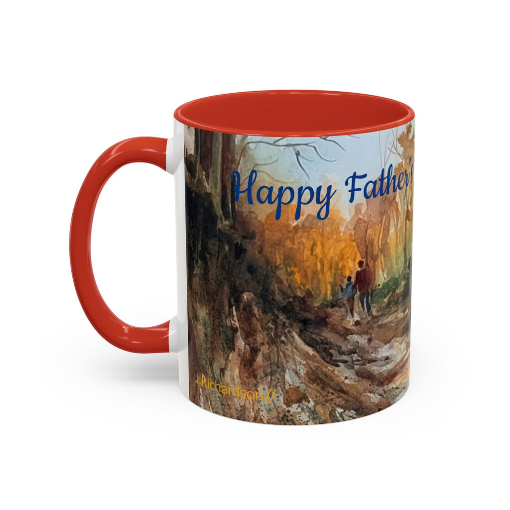 Autumn Woodland Coffee Mug — Painterly Fall Forest Trail Accent Mug