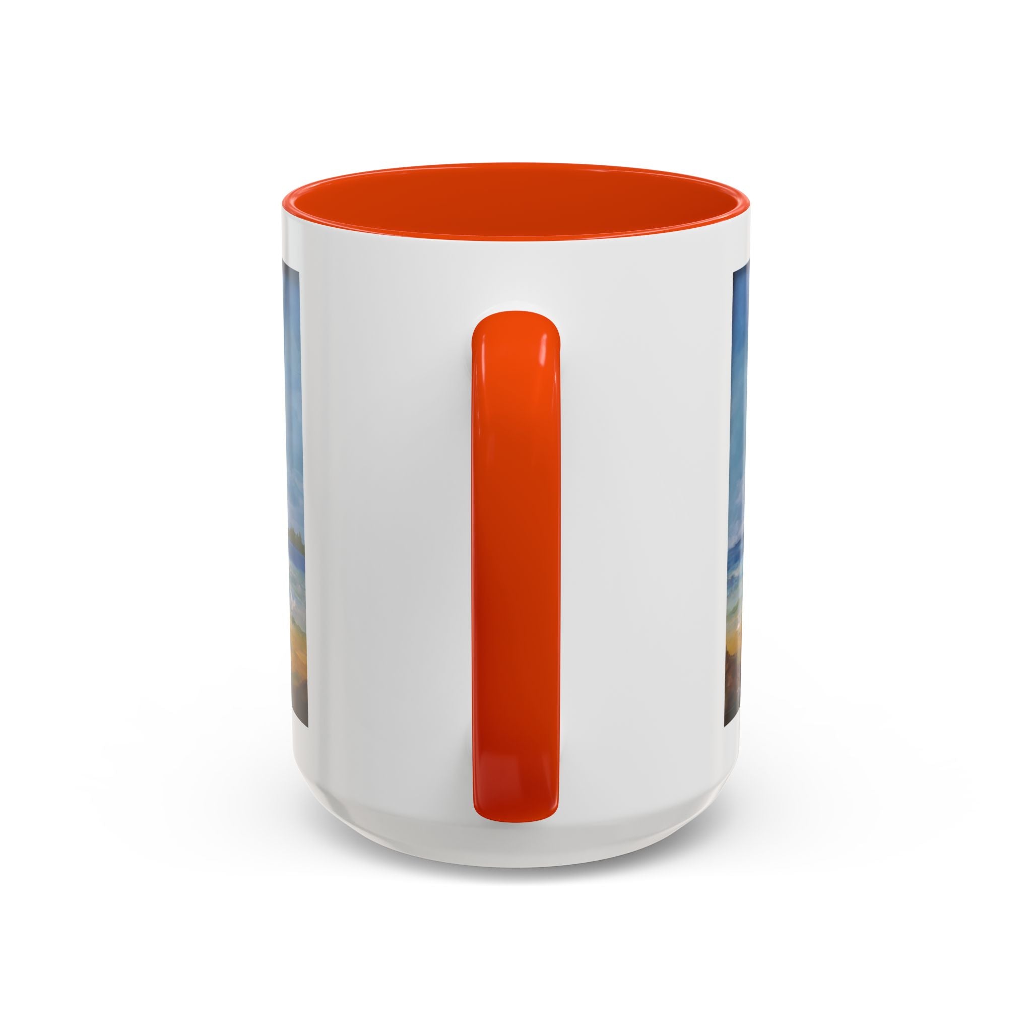 Beach & kite scene, Coffee Accent Mug - Personalize it! Colorful Ceramic Mug (11oz, 15oz)