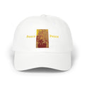 Dad Cap — Gold Foil 'Peace' Rectangle Embroidered Hat