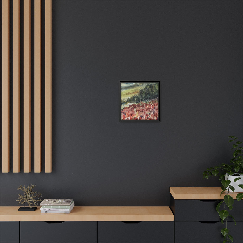 Framed Poppies landscape Matte Canvas,   Multi-color frames)