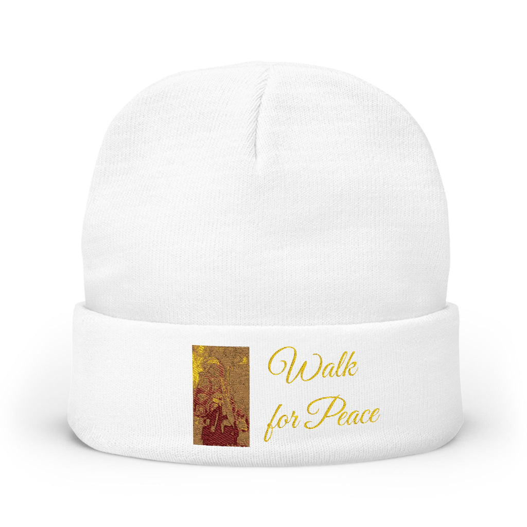 Embroidered Knit Beanie – Monks' "Walk for Peace'