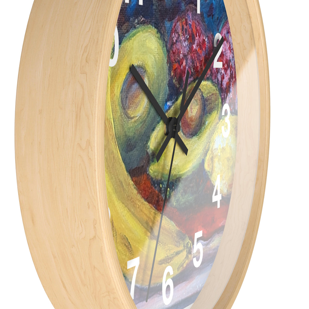Fruit Still Life Wall Clock — Colorful Fruit Art Home Decor