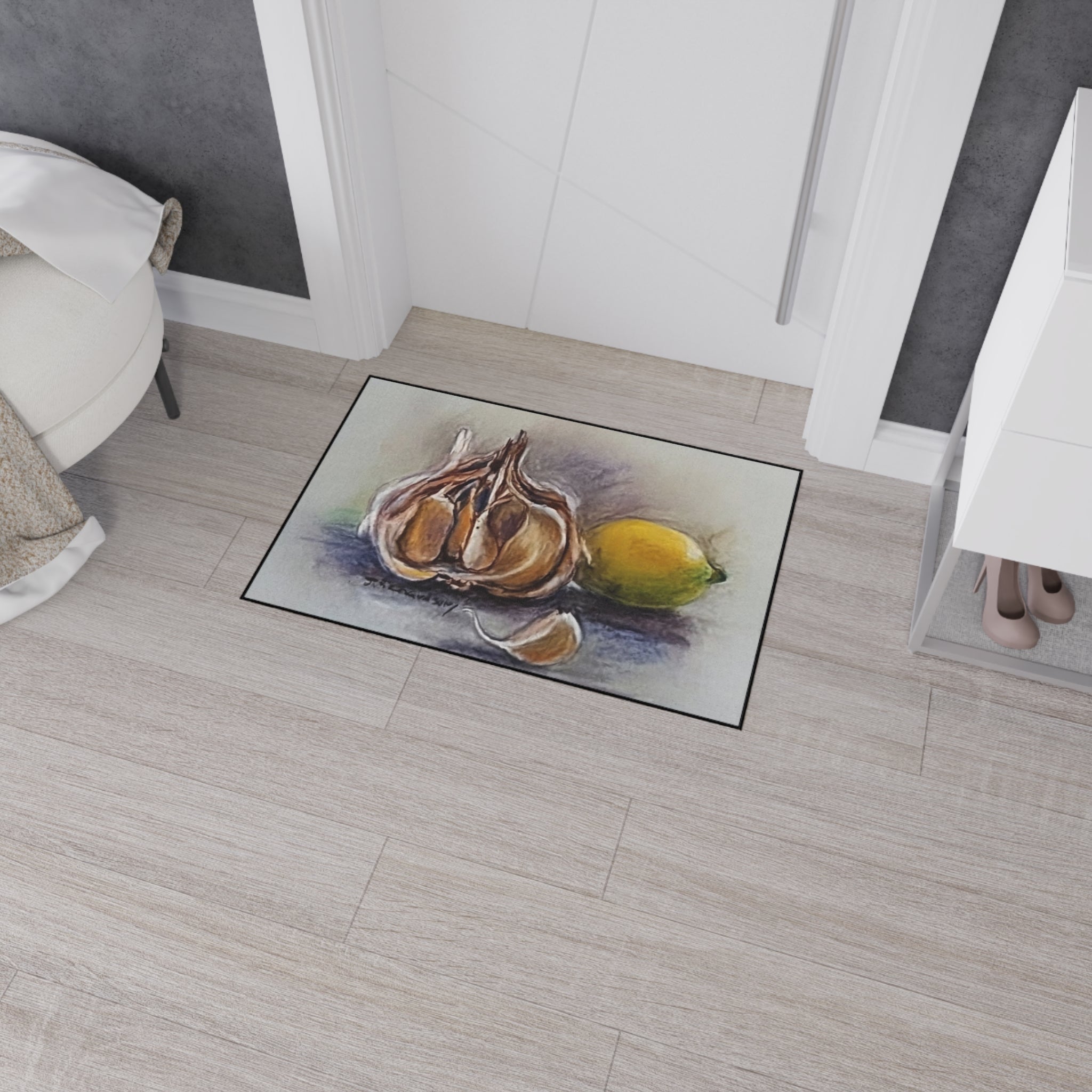 Heavy Duty Non-Slip Kitchen Mat/garlic & lemon