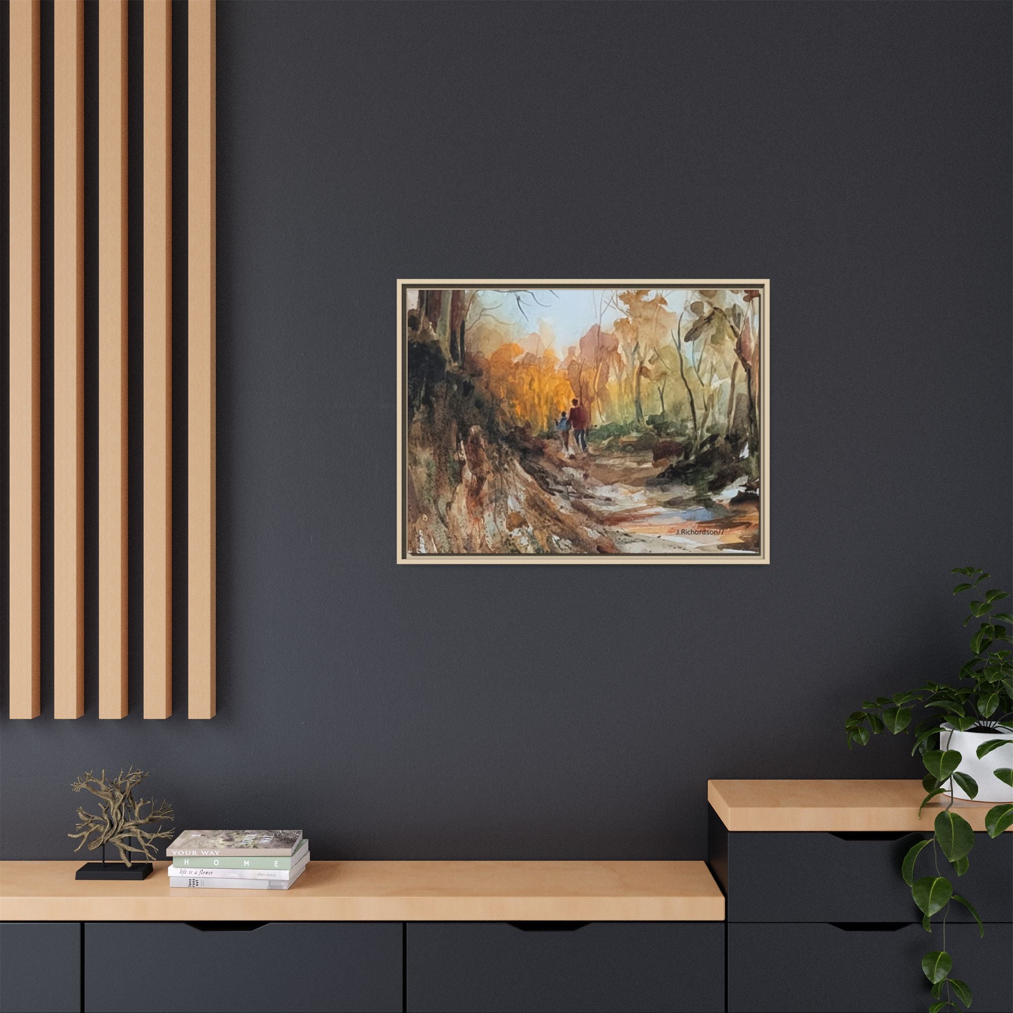 "Into the woods" by JR Framed Matte Canvas,   Multi-color frames)