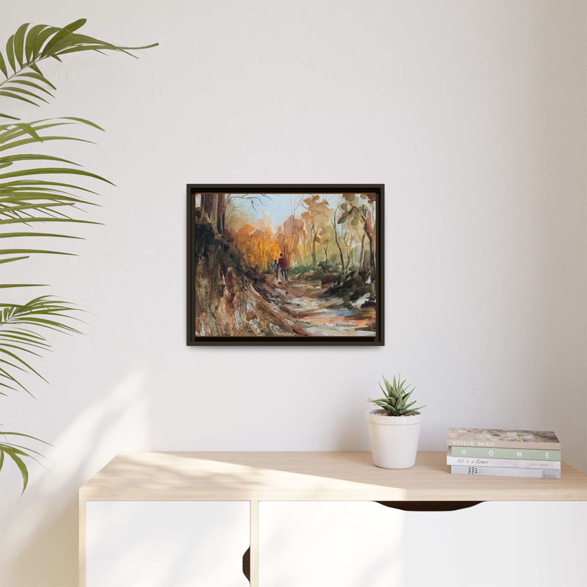 "Into the woods" by JR Framed Matte Canvas,   Multi-color frames)