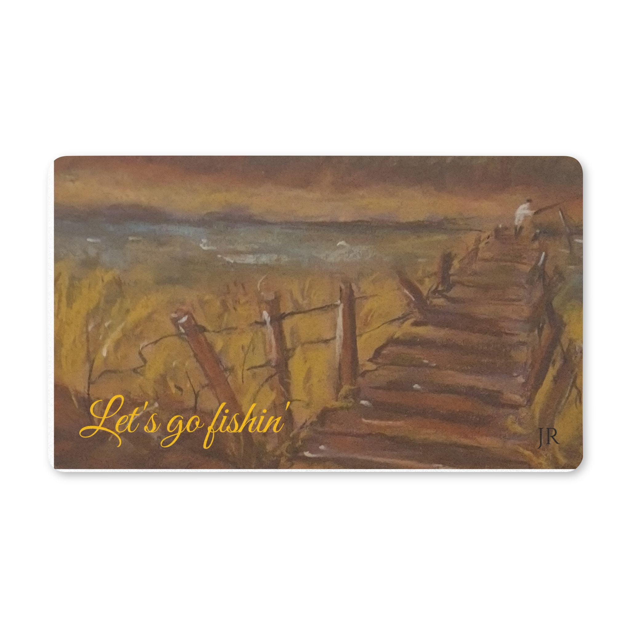 "Let's go fishin" Polyester Welcome Doormat