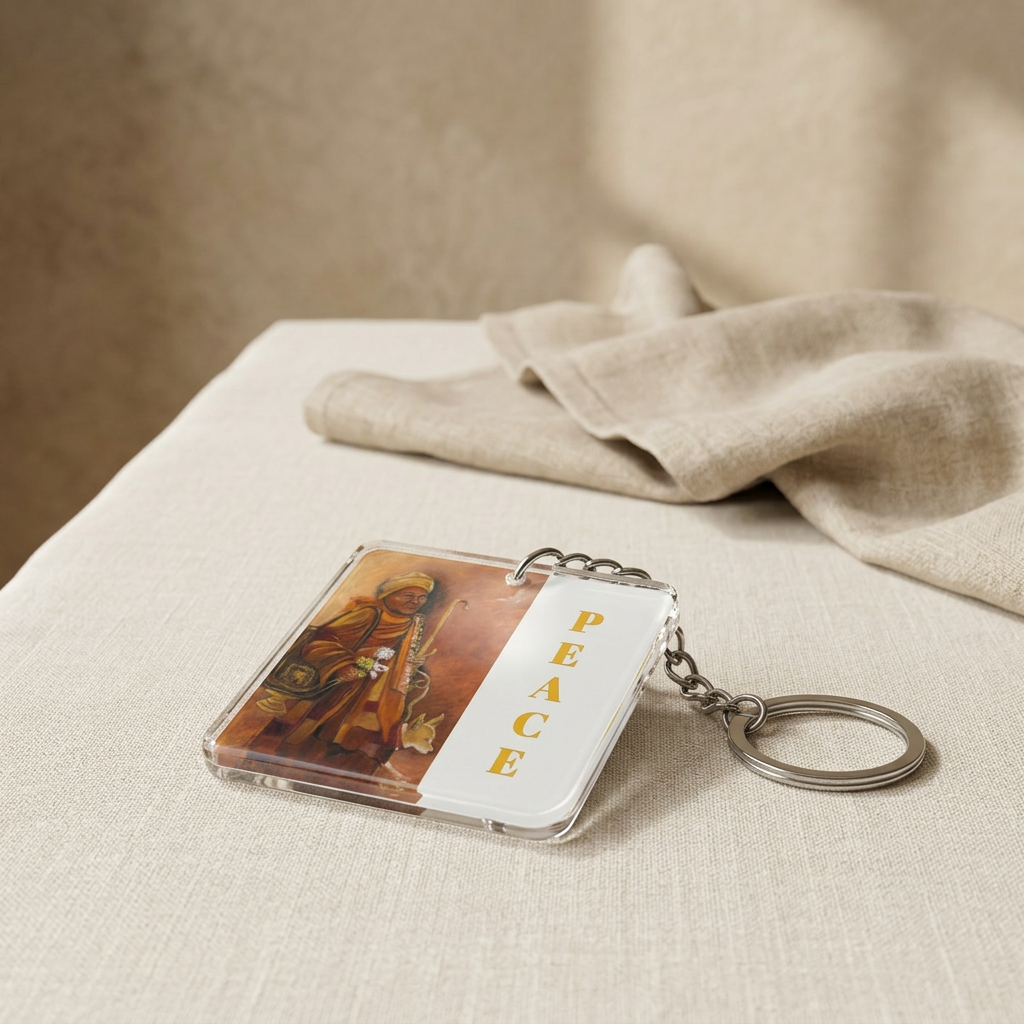Monk Peaceful Key ring Spiritual Art