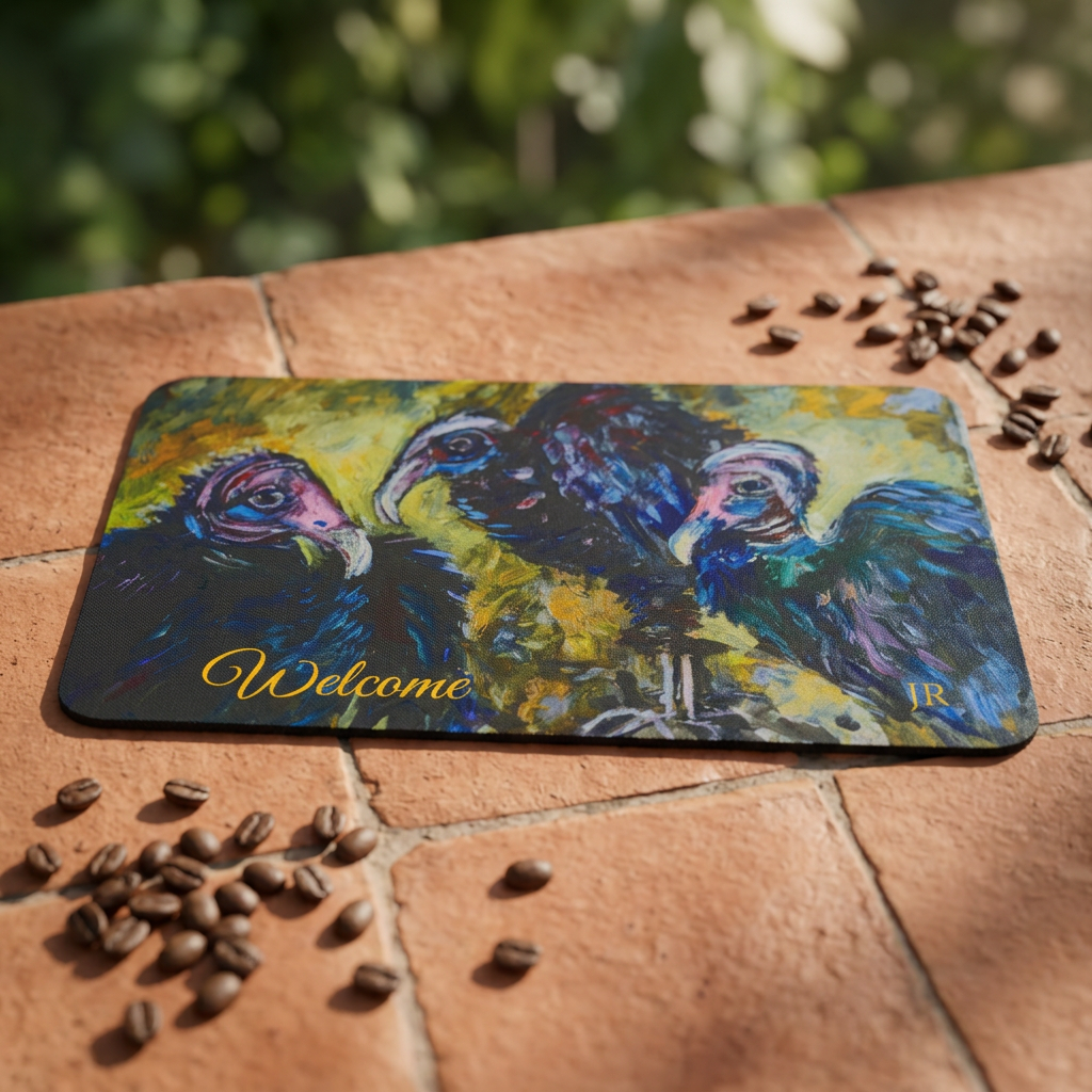 Vultures Welcome Polyester Welcome Doormat