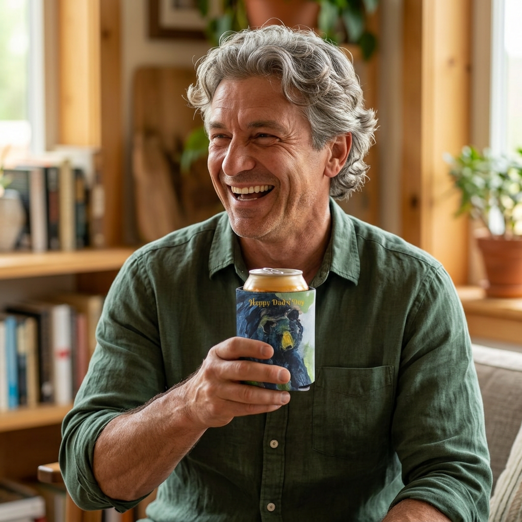 Bear beer Can Cooler/Happy Dad's Day!