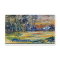 Polyester Landscape Art Doormat - Impressionist Forest & Meadow Welcome Mat