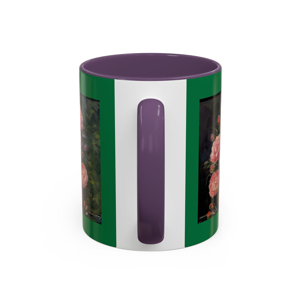 Pink Peony Bouquet Accent Coffee Mug — Floral Tea Cup for Garden Lovers
