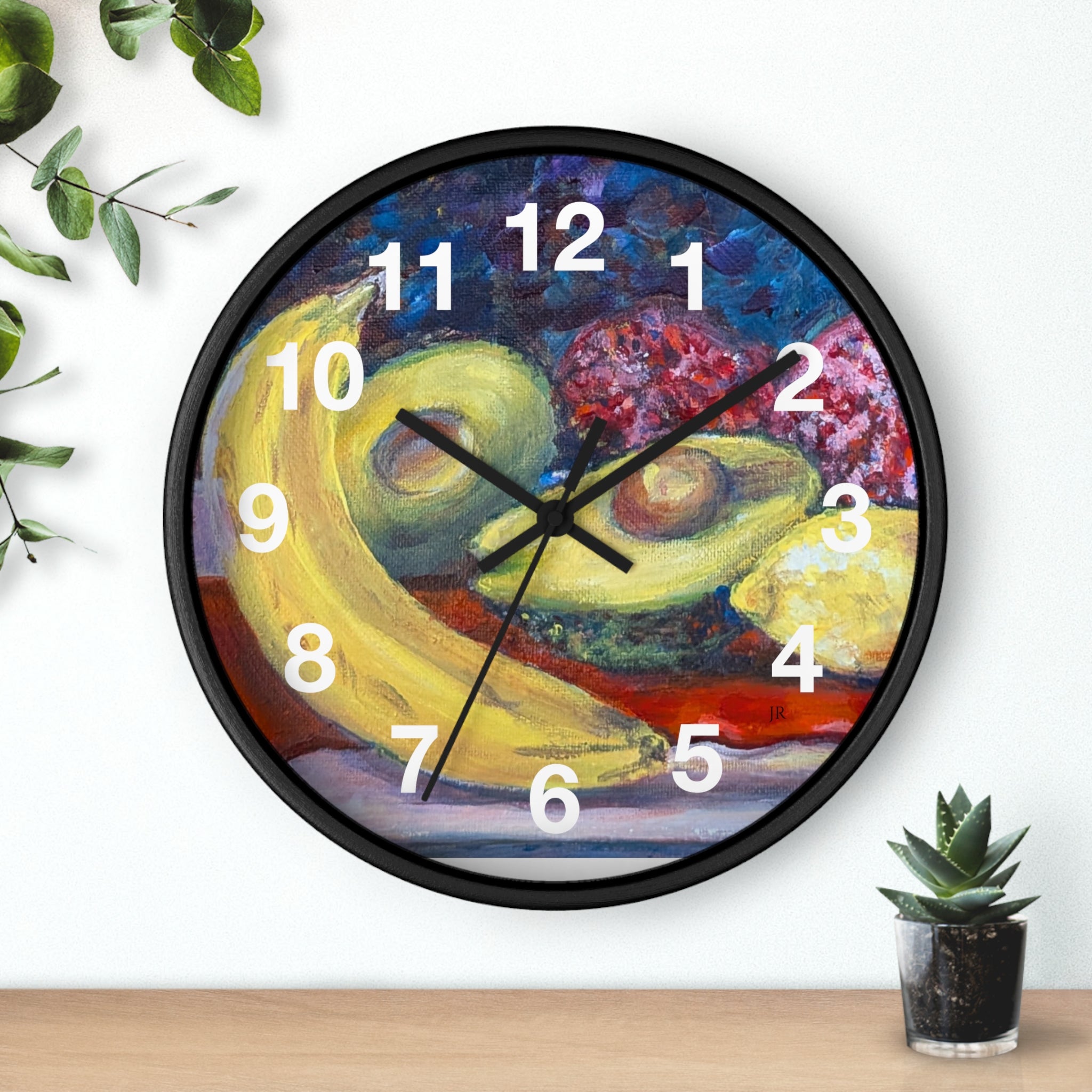 Fruit Still Life Wall Clock — Colorful Fruit Art Home Decor