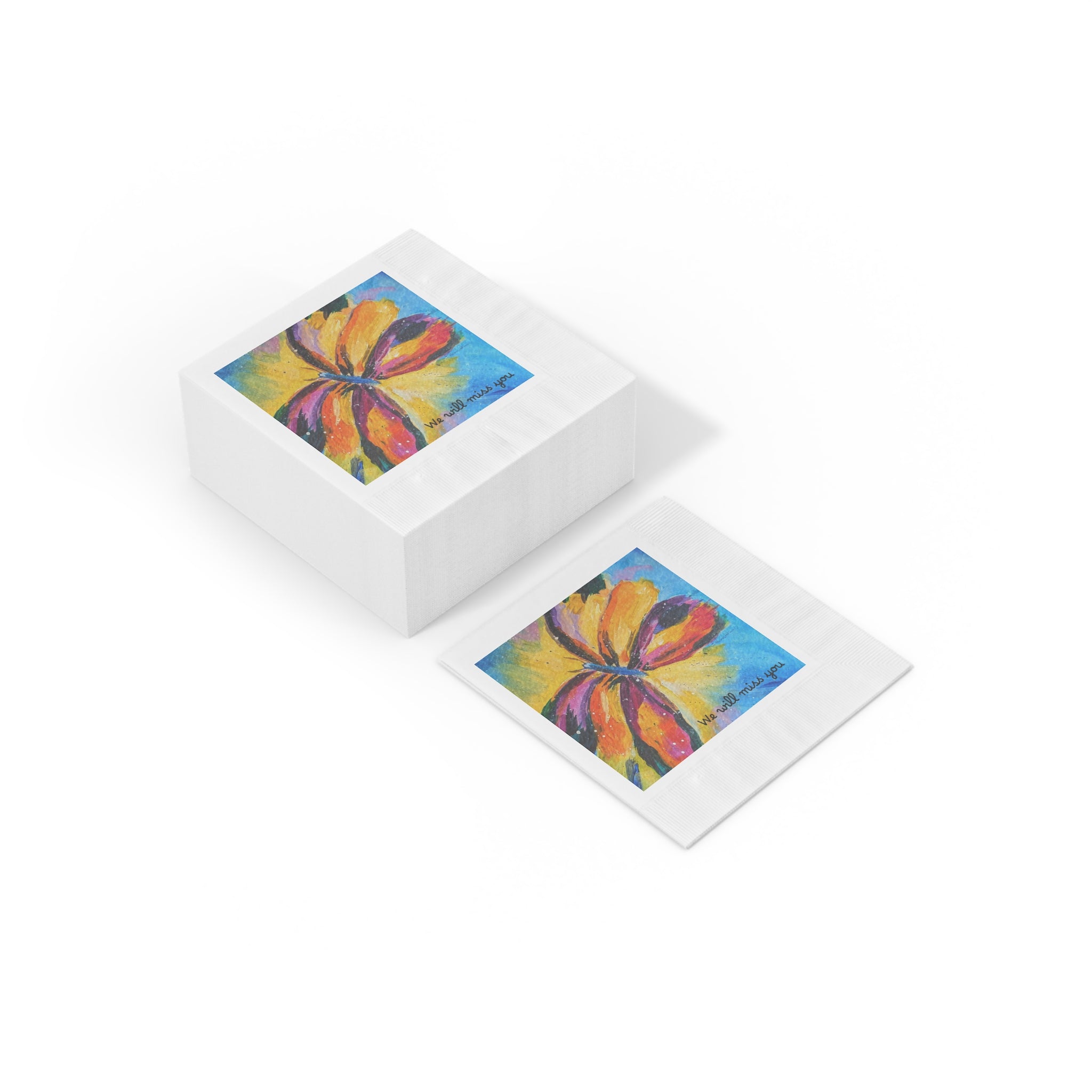 Floral Burst Cocktail Napkins — Colorful Abstract Flower Design