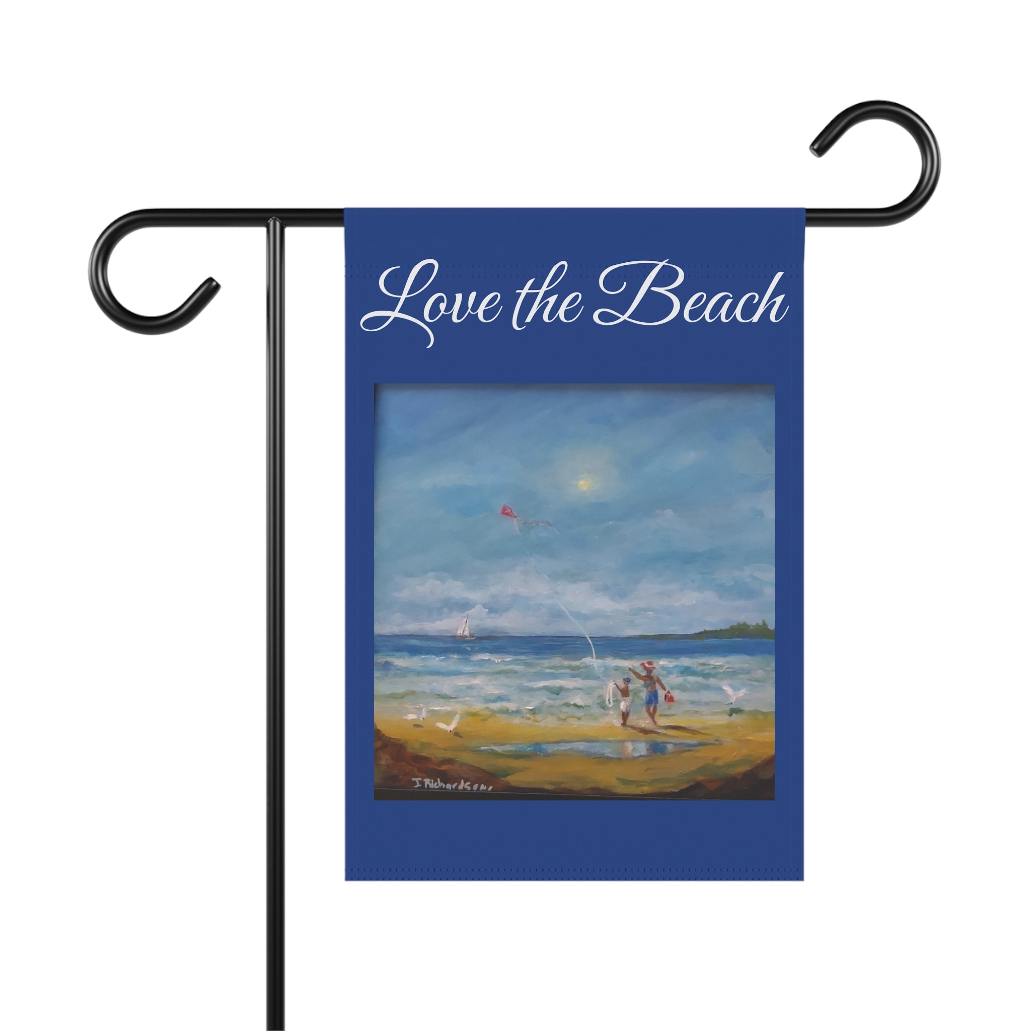 Garden Flag - "Love the Beach" Coastal House & Garden Banner