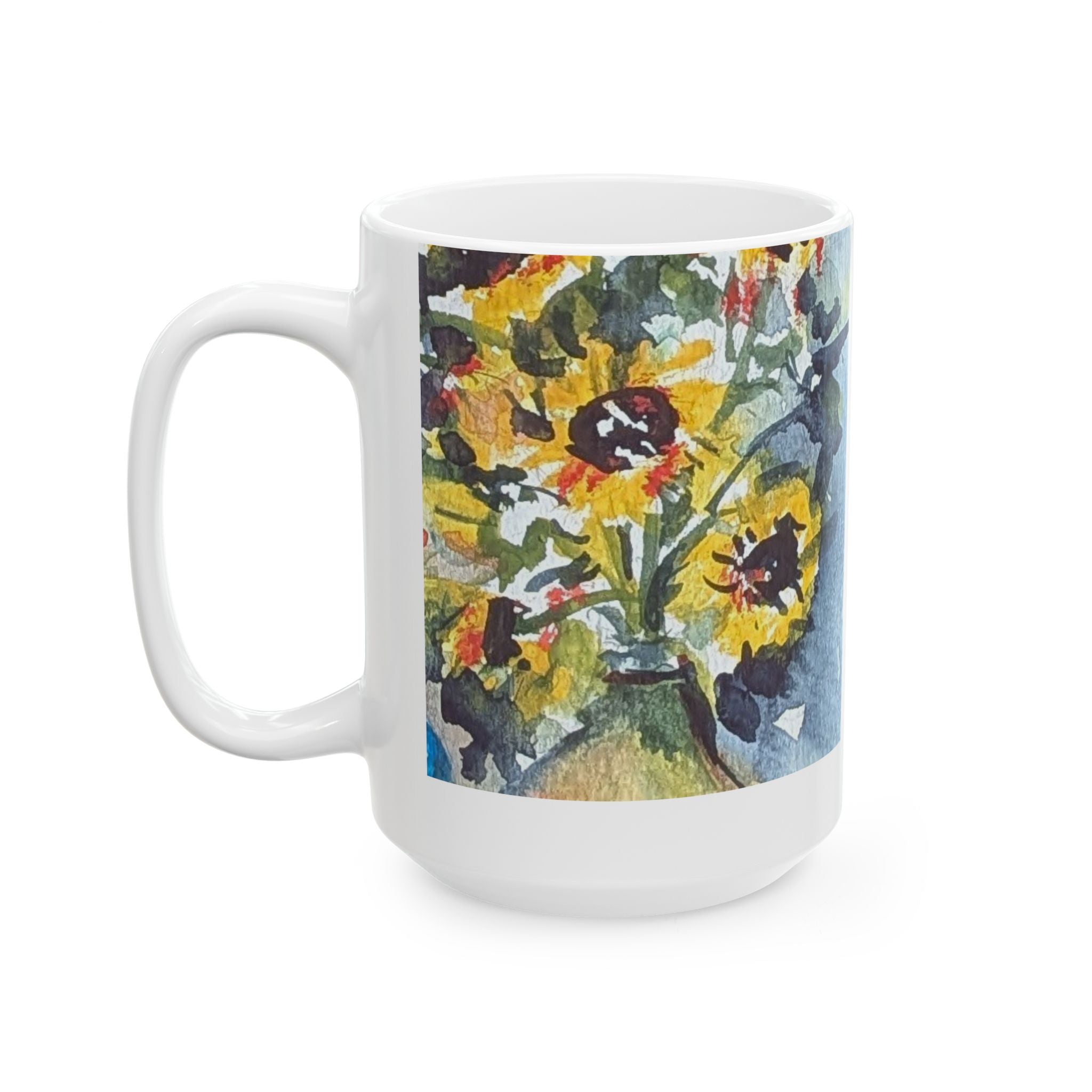 Daisies in a vase Ceramic Mug – Impressionist Bouquet Coffee Cup (11oz & 15oz)