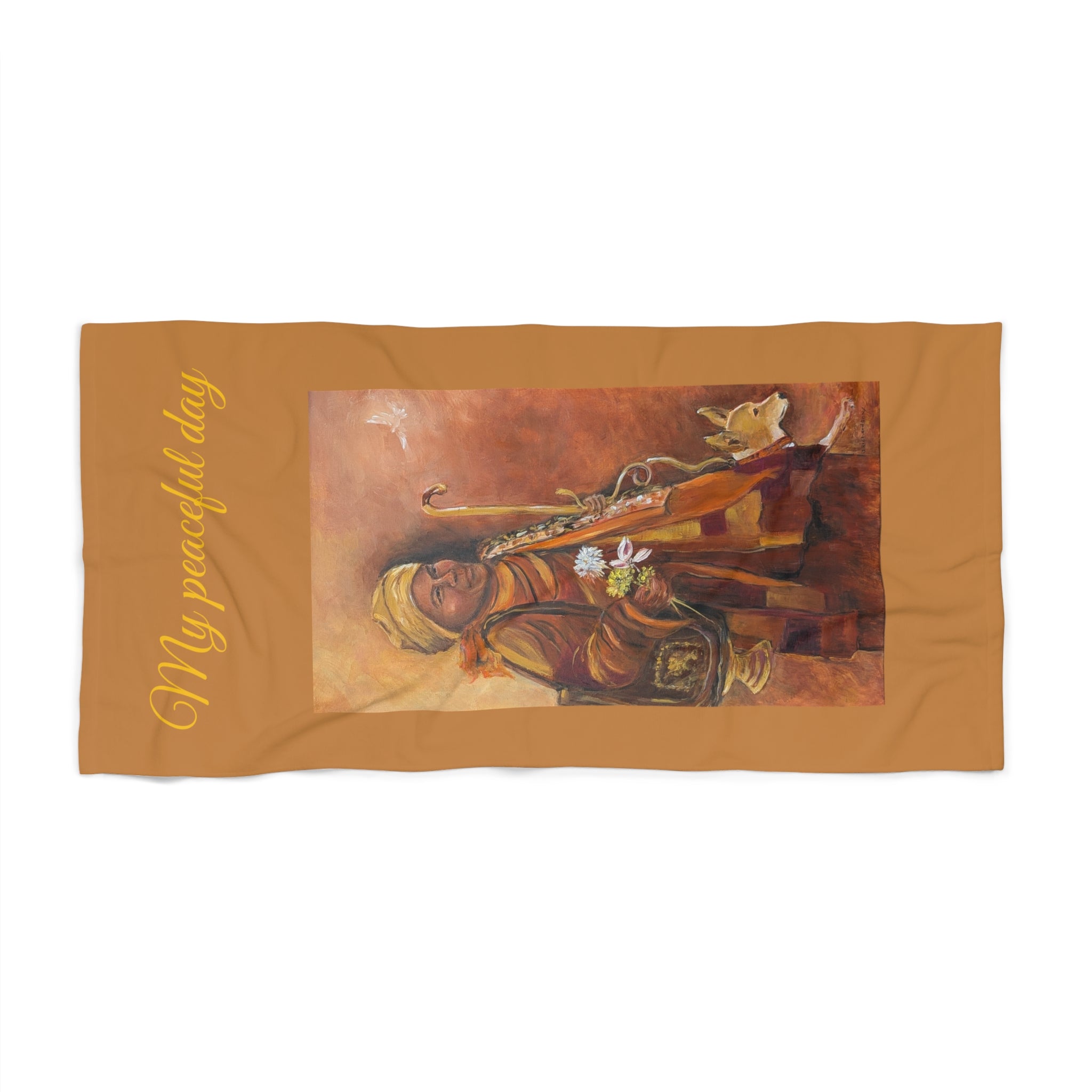 Buddha Meditation Beach Towel — Serene Yoga & Spa Towel with Lotus Motif