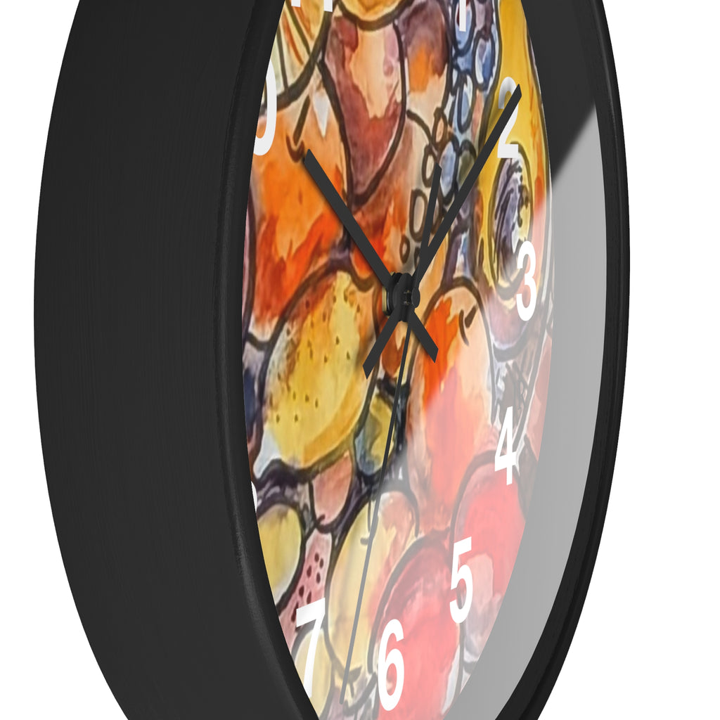 Fruit Watercolor Wall Clock — Bright Kitchen Decorative Clock