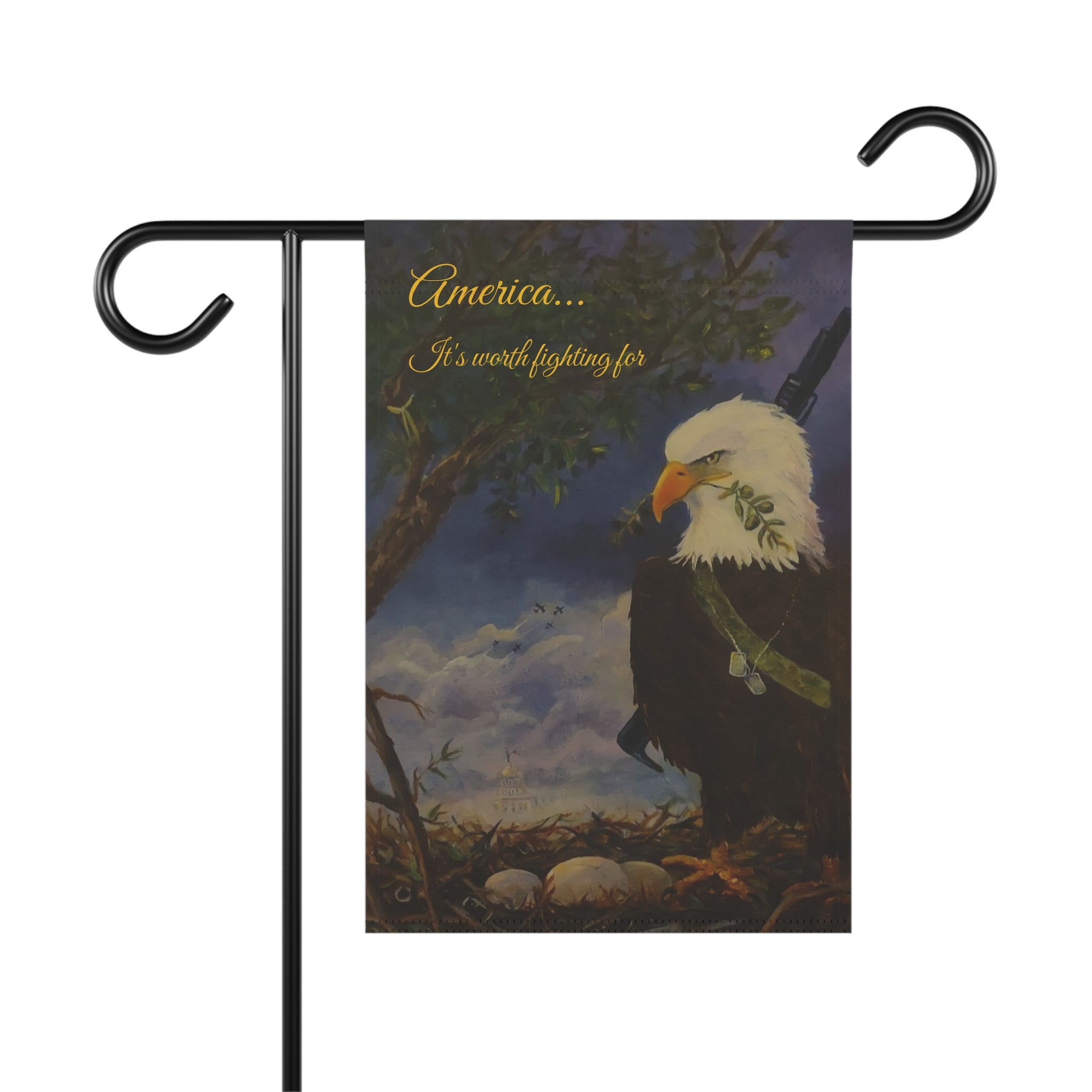 Patriotic eagle garden flag created by JR