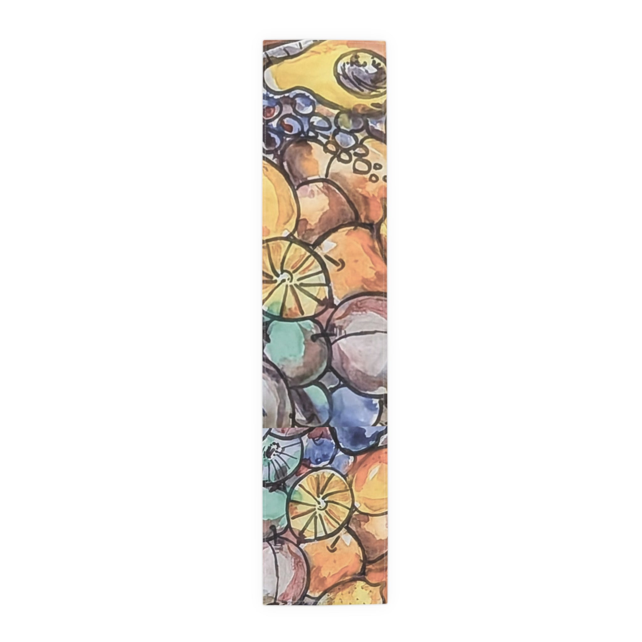 Fruity Citrus Watercolor Table Runner