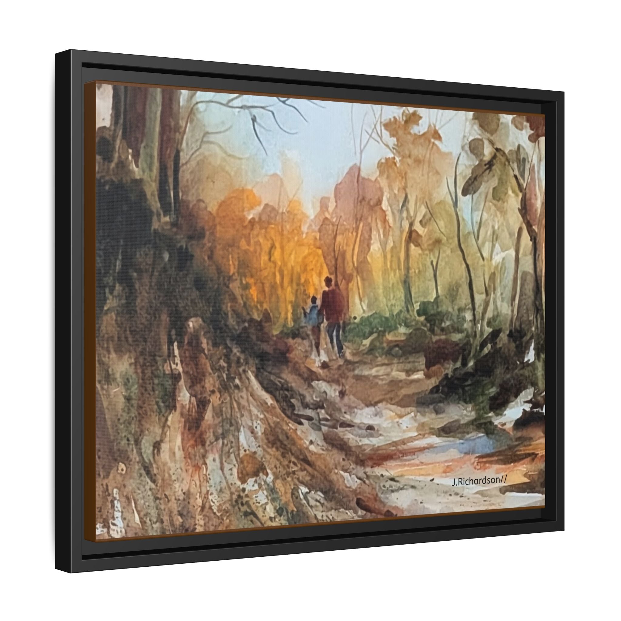 "Into the woods" by JR Framed Matte Canvas,   Multi-color frames)