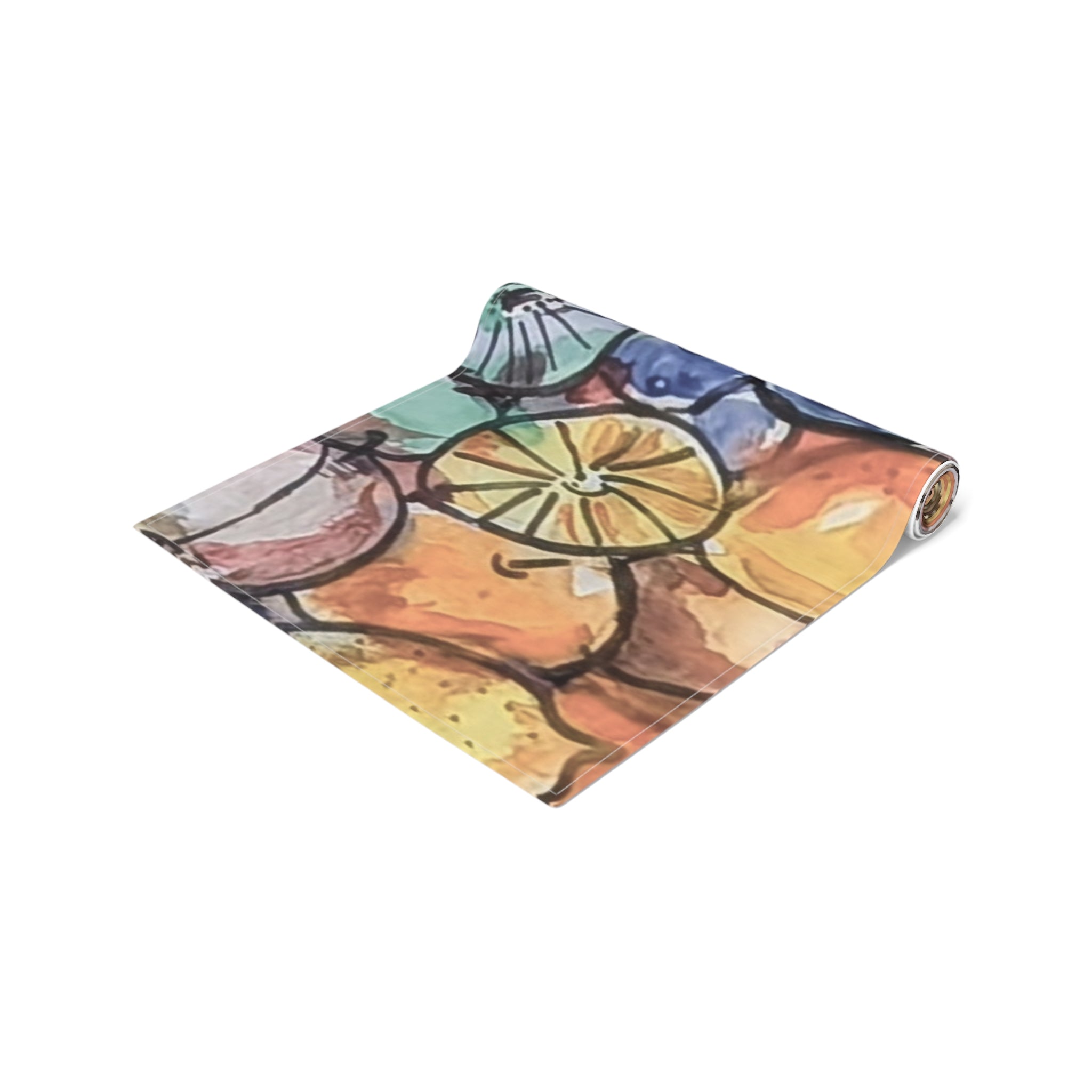 Fruity Citrus Watercolor Table Runner
