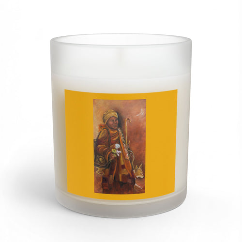 "Walk for Peace" Art Glass Candle — Warm Spiced Scented Decor, 11 oz