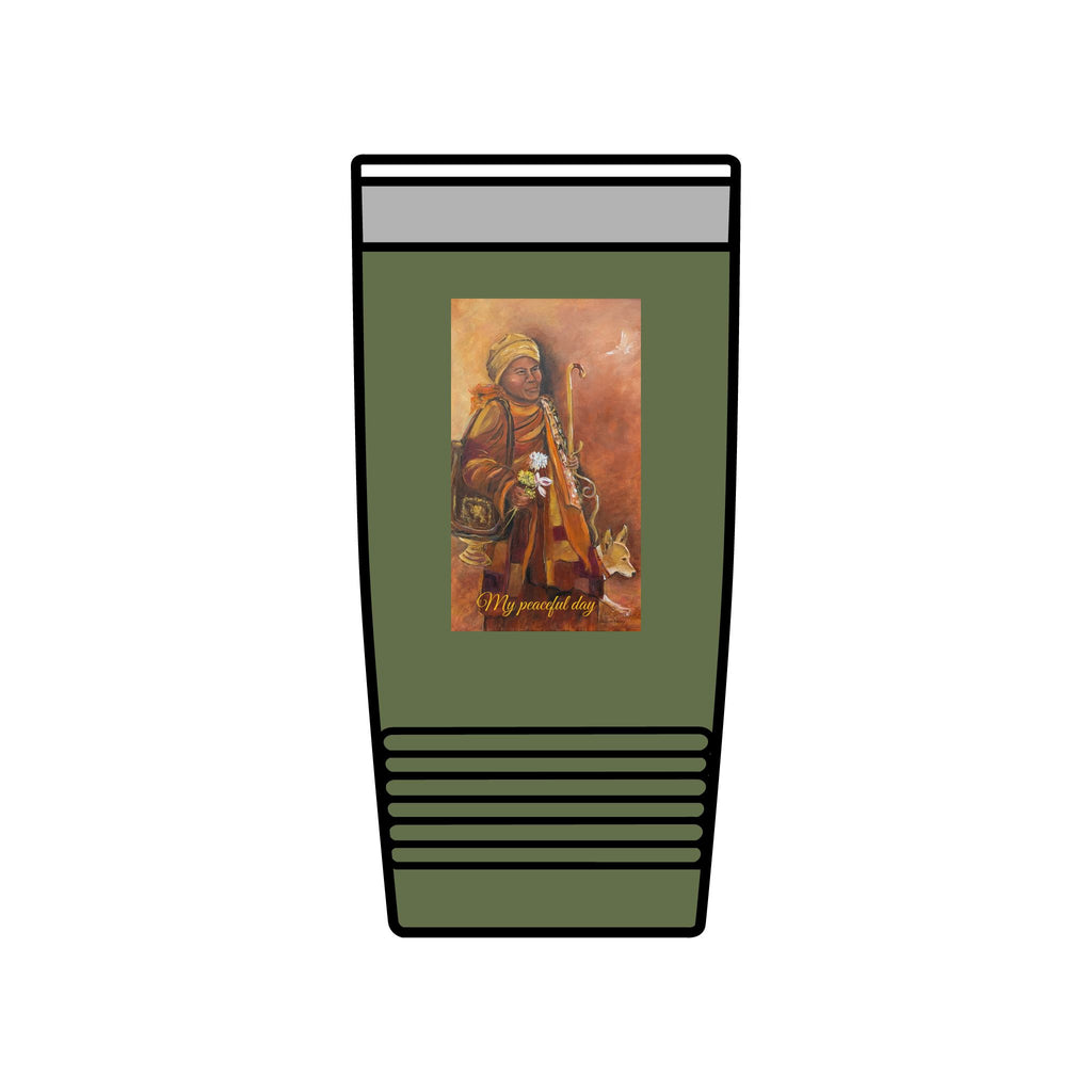 My peaceful day, 20oz Insulated Tumbler – Walk for Peace Design