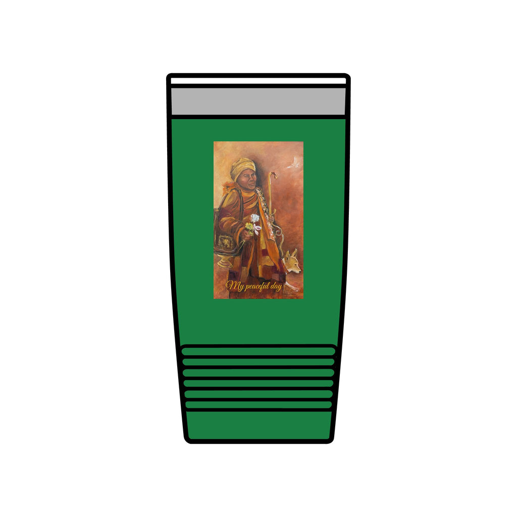 My peaceful day, 20oz Insulated Tumbler – Walk for Peace Design