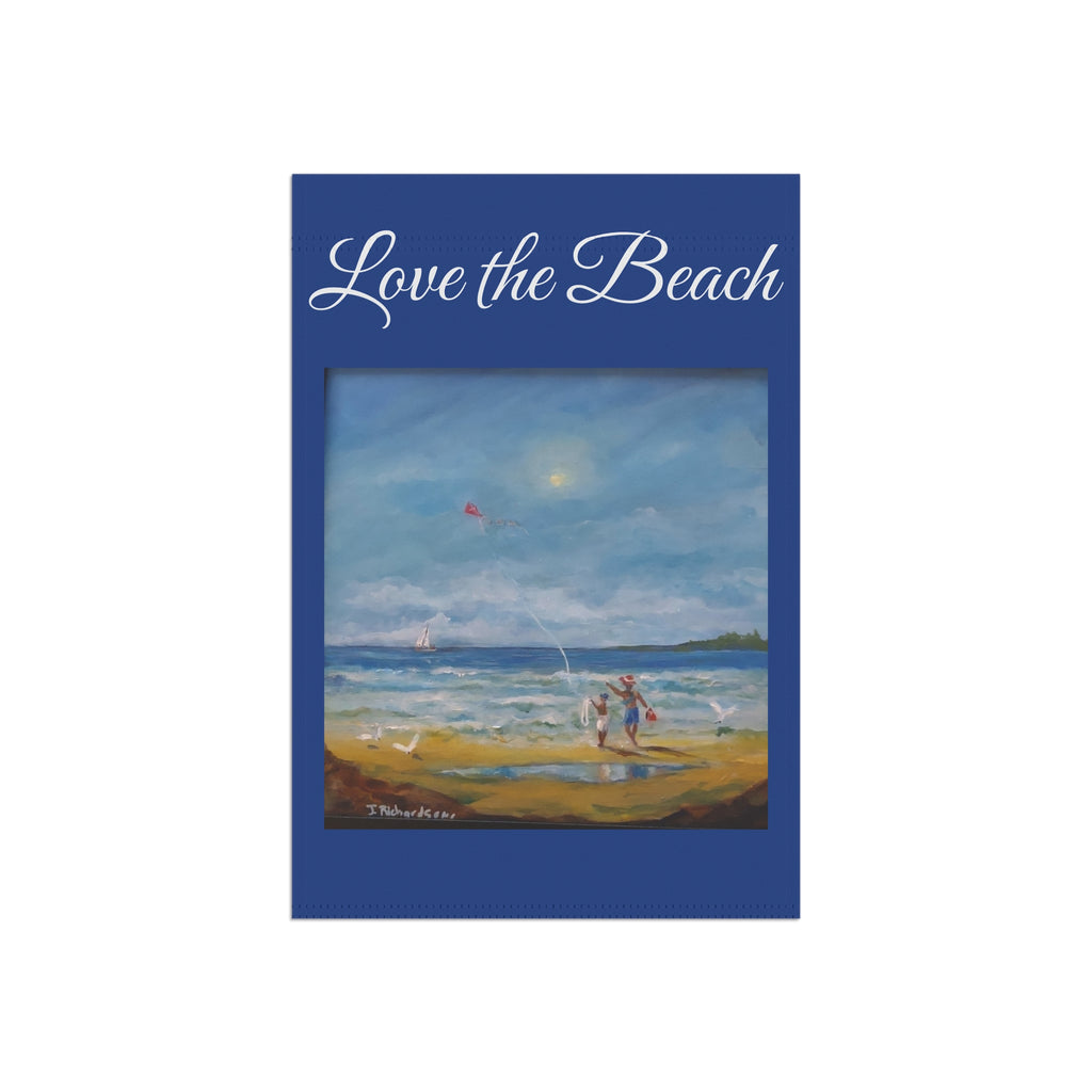 Garden Flag - "Love the Beach" Coastal House & Garden Banner