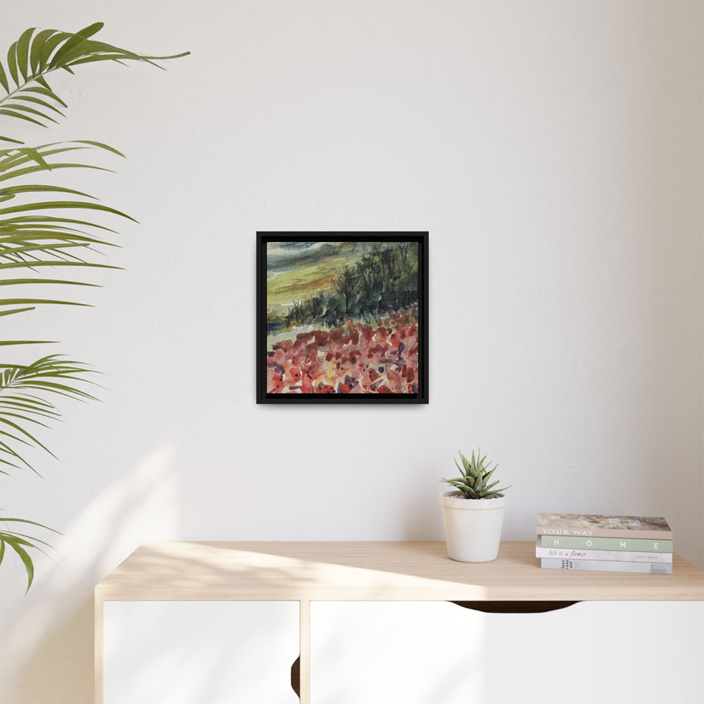 Framed Poppies landscape Matte Canvas,   Multi-color frames)