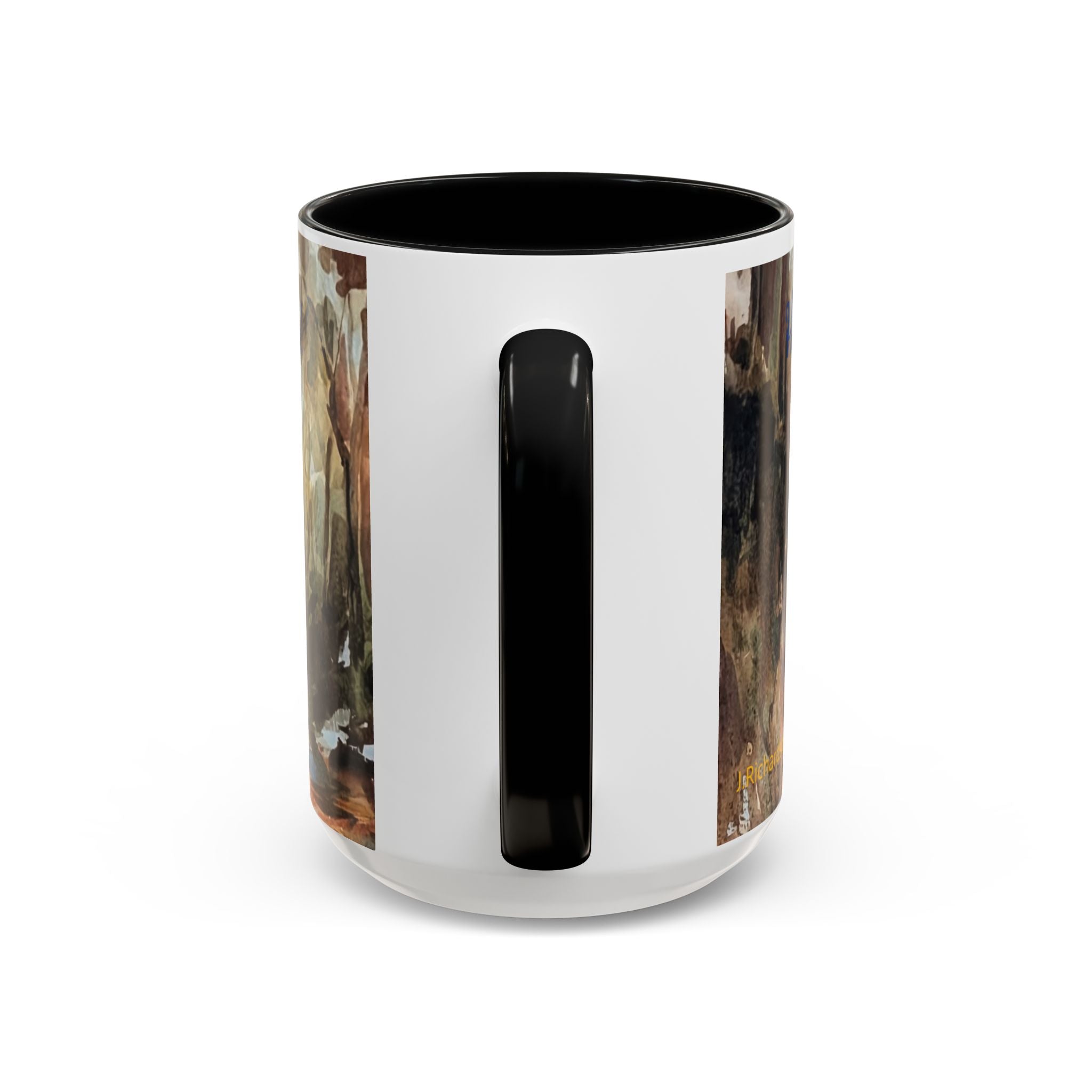 Autumn Woodland Coffee Mug — Painterly Fall Forest Trail Accent Mug