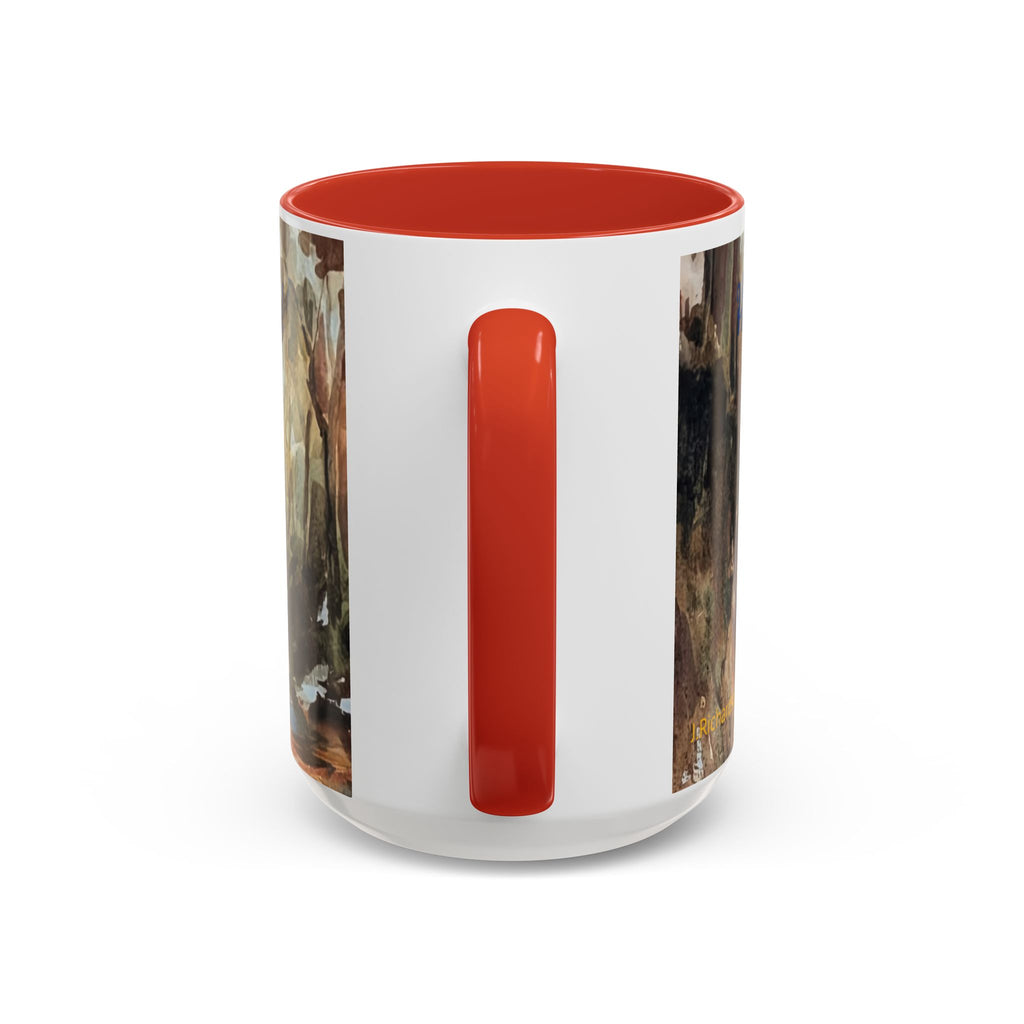 Autumn Woodland Coffee Mug — Painterly Fall Forest Trail Accent Mug