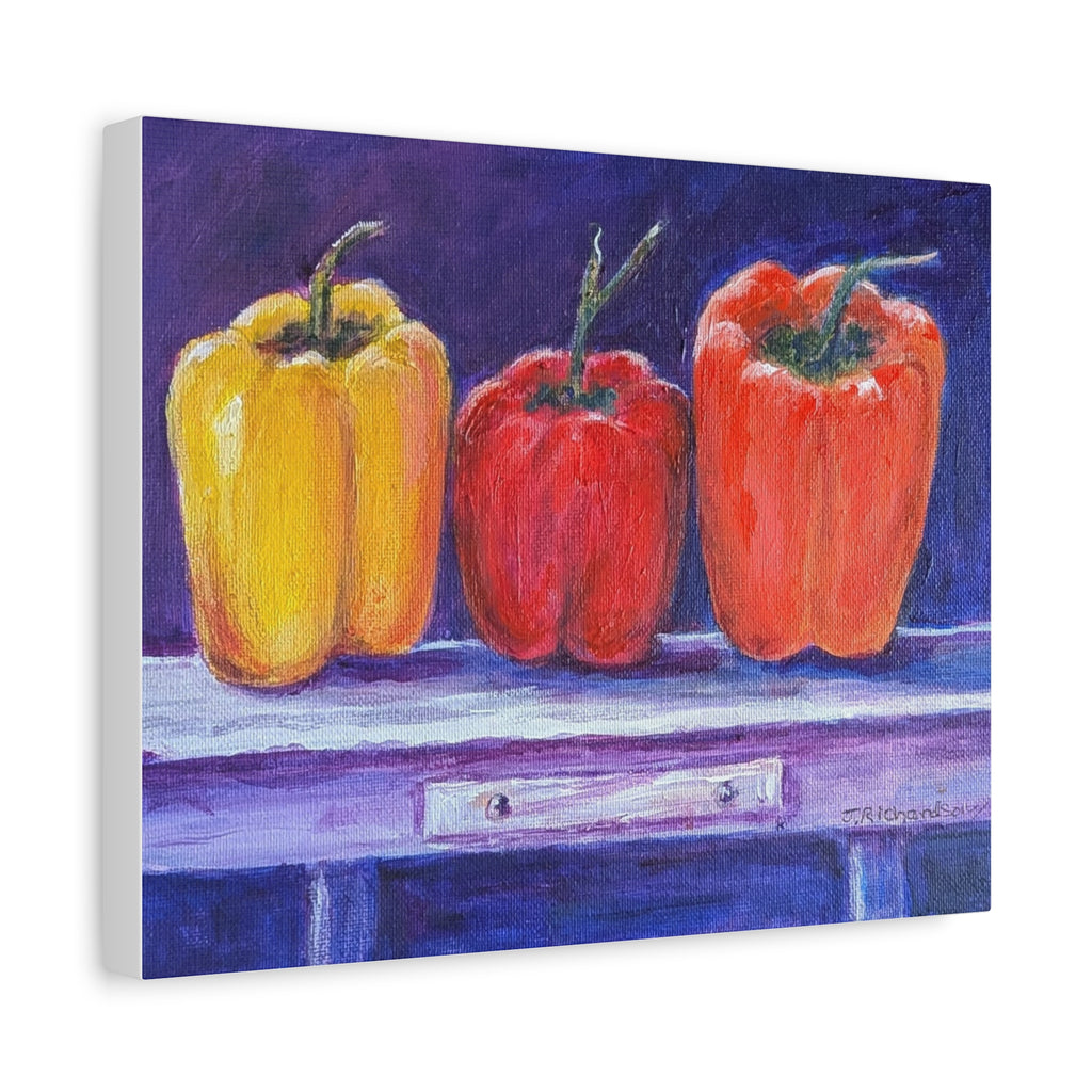 "3 Peppers" by JR, printed on canvas, Stretched, 1.25"