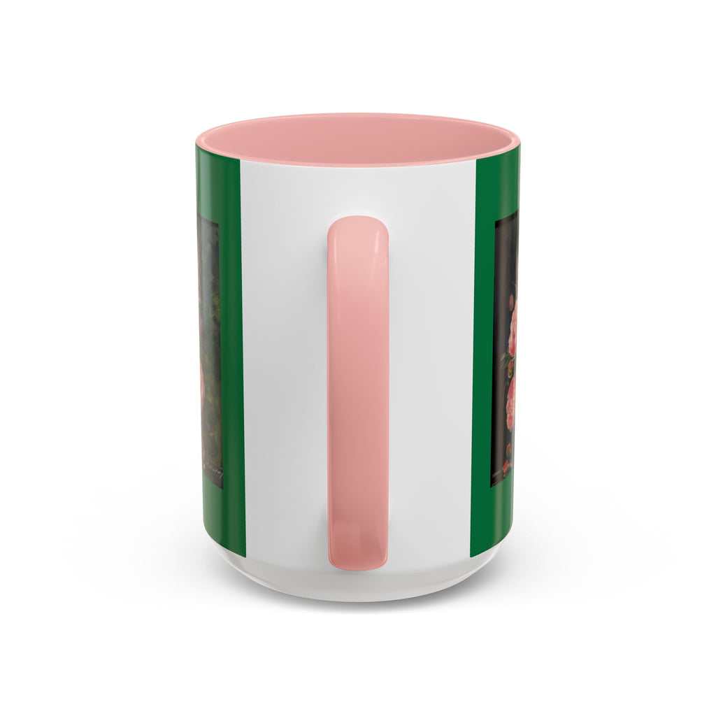 Pink Peony Bouquet Accent Coffee Mug — Floral Tea Cup for Garden Lovers