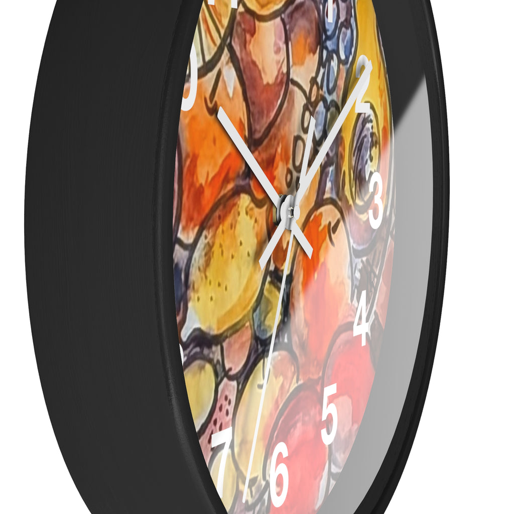 Fruit Watercolor Wall Clock — Bright Kitchen Decorative Clock