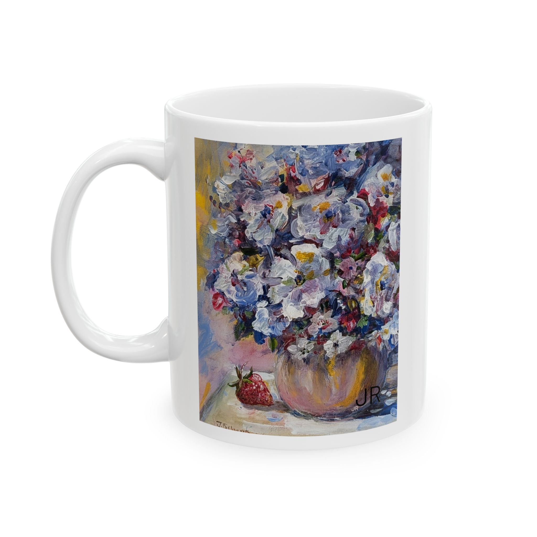 Floral Still Life Ceramic Mug – Impressionist Bouquet Coffee Cup (11oz & 15oz)