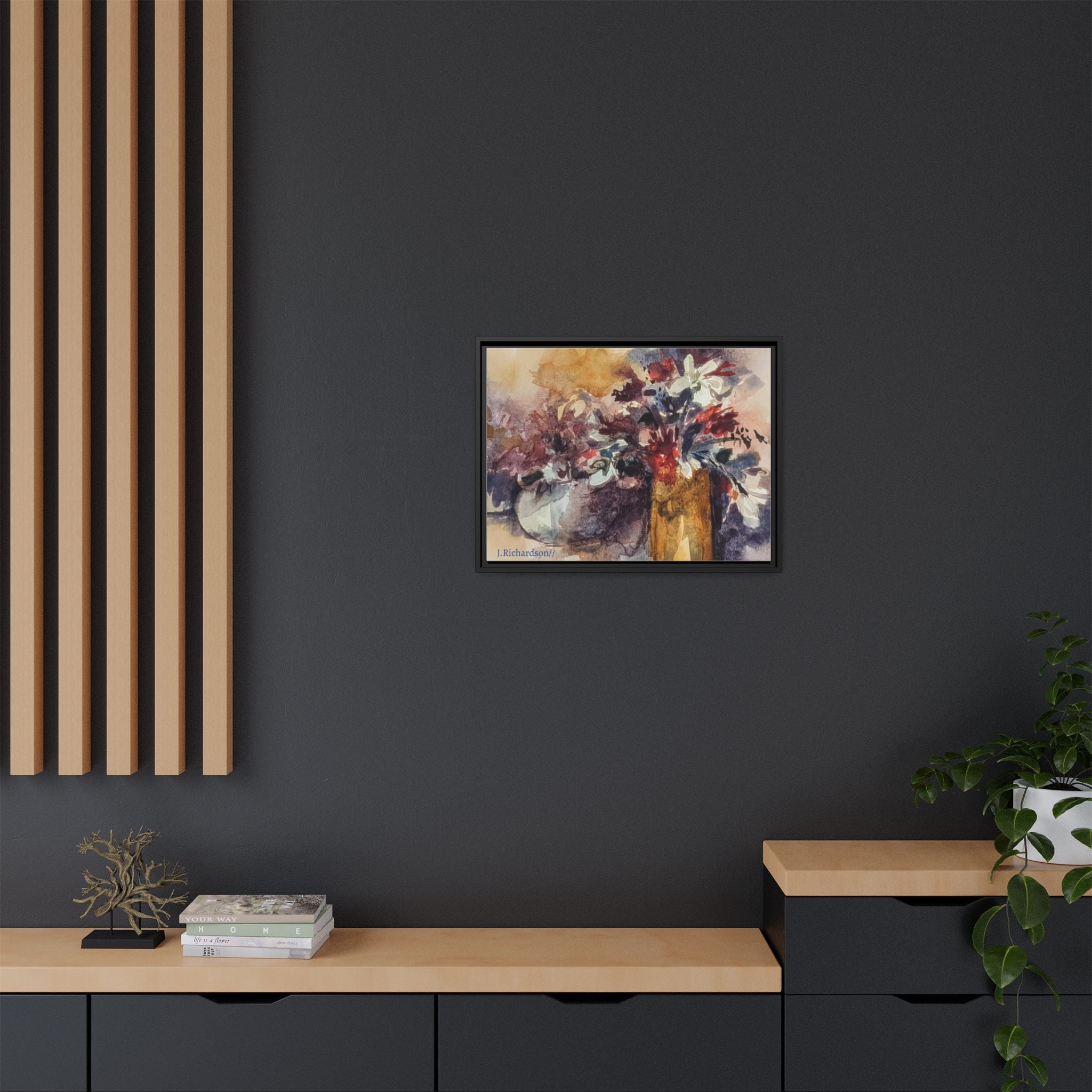 Floral still life Framed Matte Canvas Wall Art