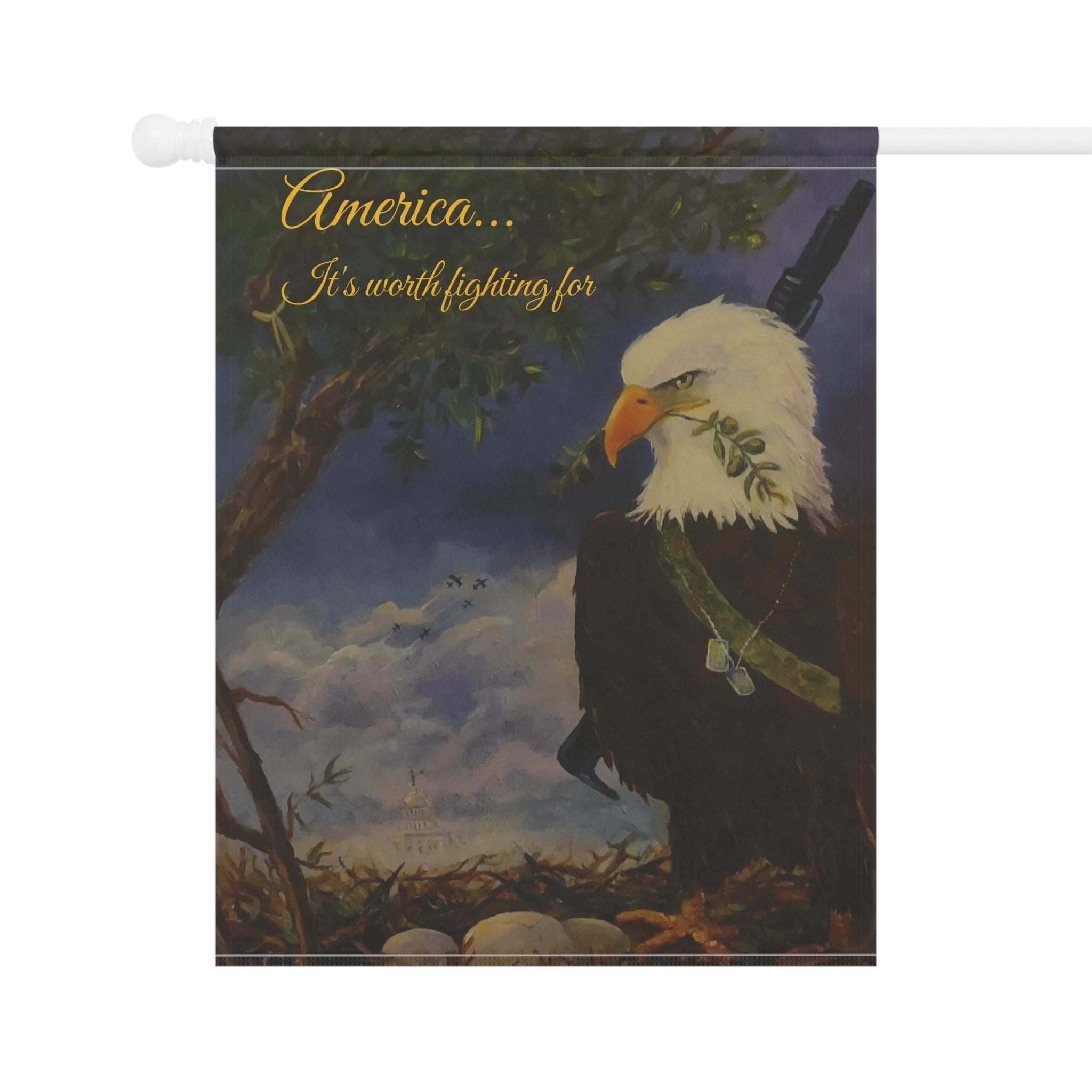 Patriotic eagle garden flag created by JR