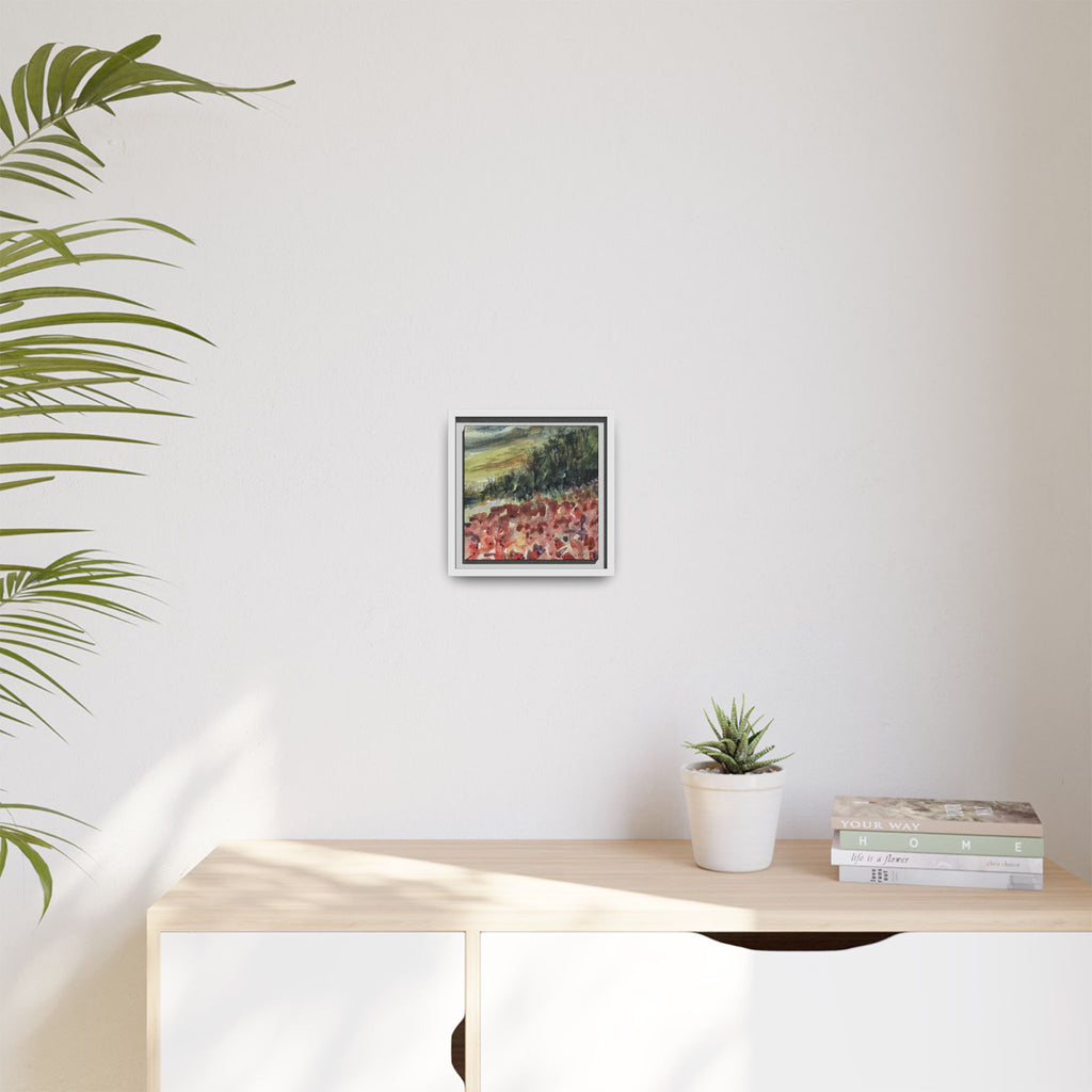 Framed Poppies landscape Matte Canvas,   Multi-color frames)