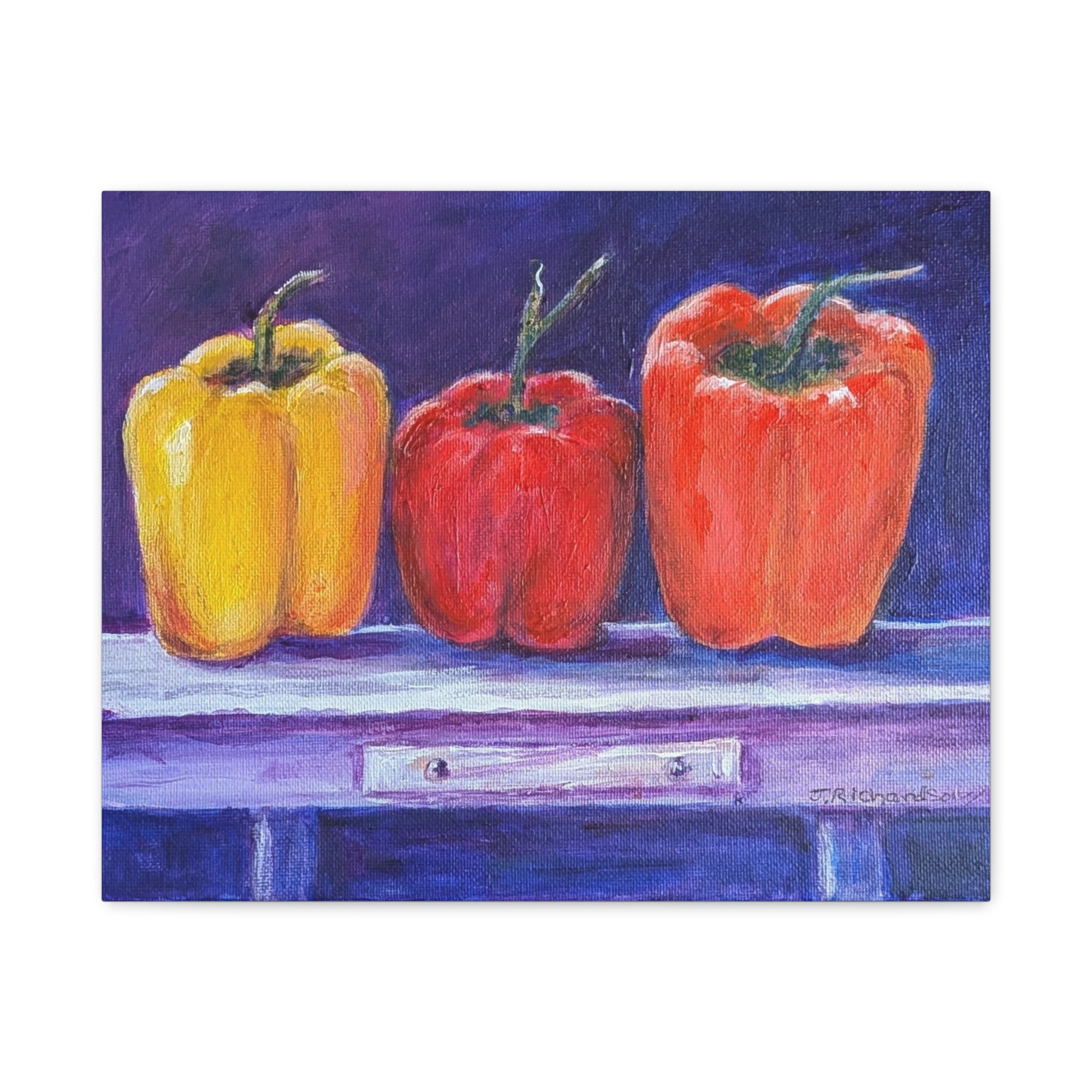 "3 Peppers" by JR, printed on canvas, Stretched, 1.25"