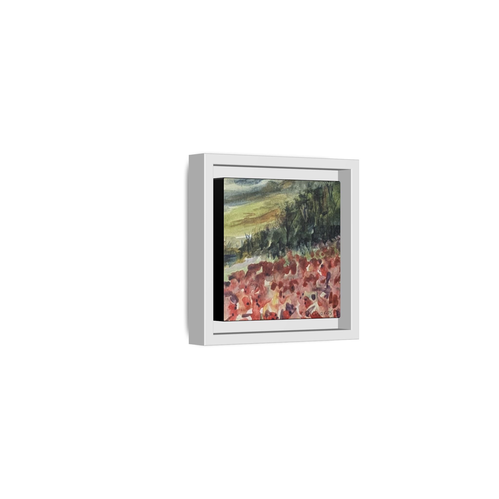 Framed Poppies landscape Matte Canvas,   Multi-color frames)