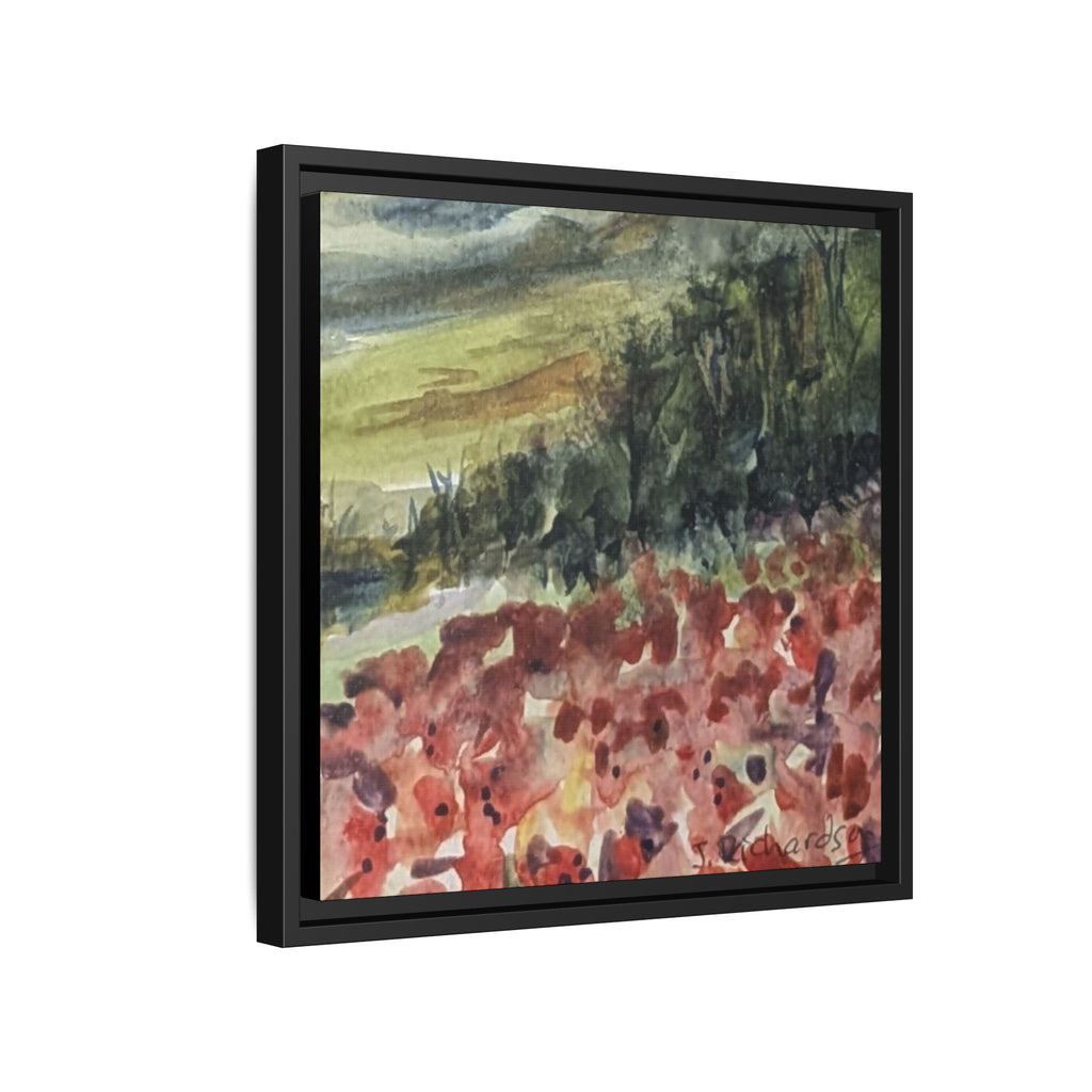 Framed Poppies landscape Matte Canvas,   Multi-color frames)