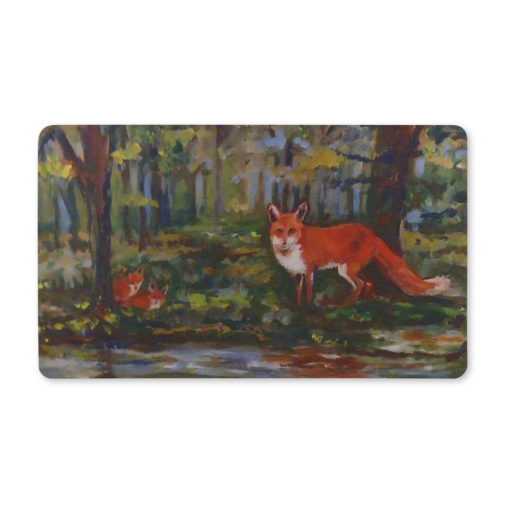 Fox Forest Doormat — Polyester Welcome Mat with Rustic Woodland Fox Design