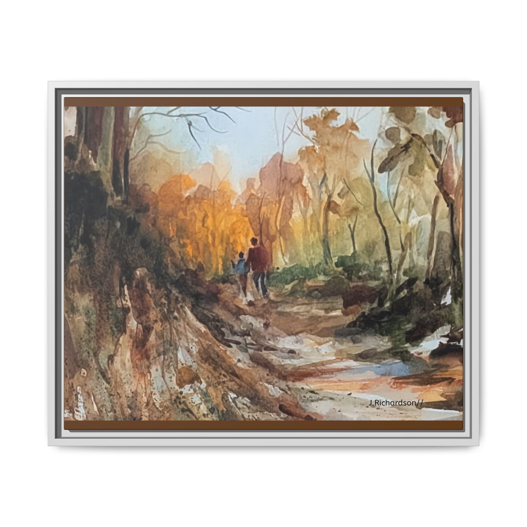 "Into the woods" by JR Framed Matte Canvas,   Multi-color frames)