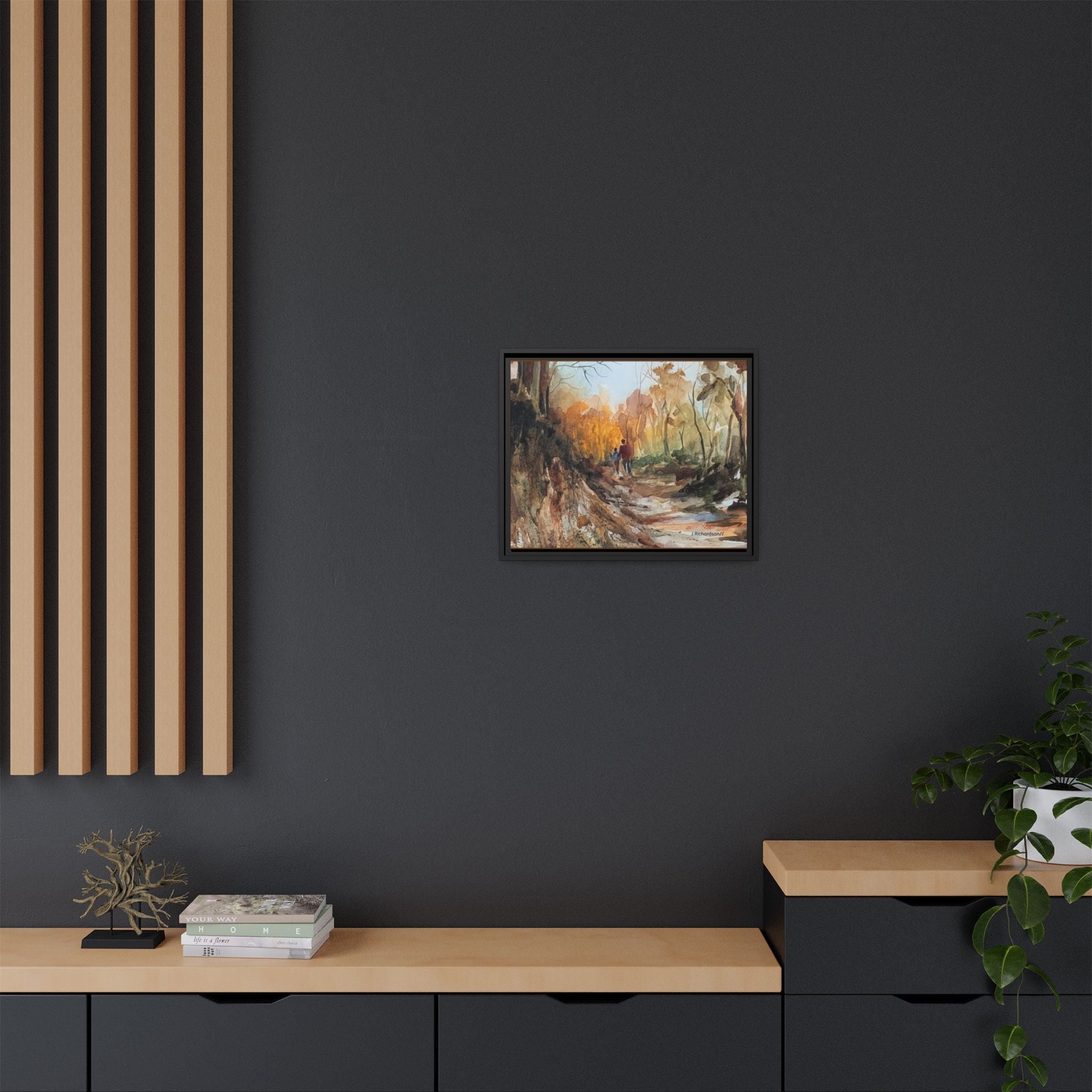 "Into the woods" by JR Framed Matte Canvas,   Multi-color frames)