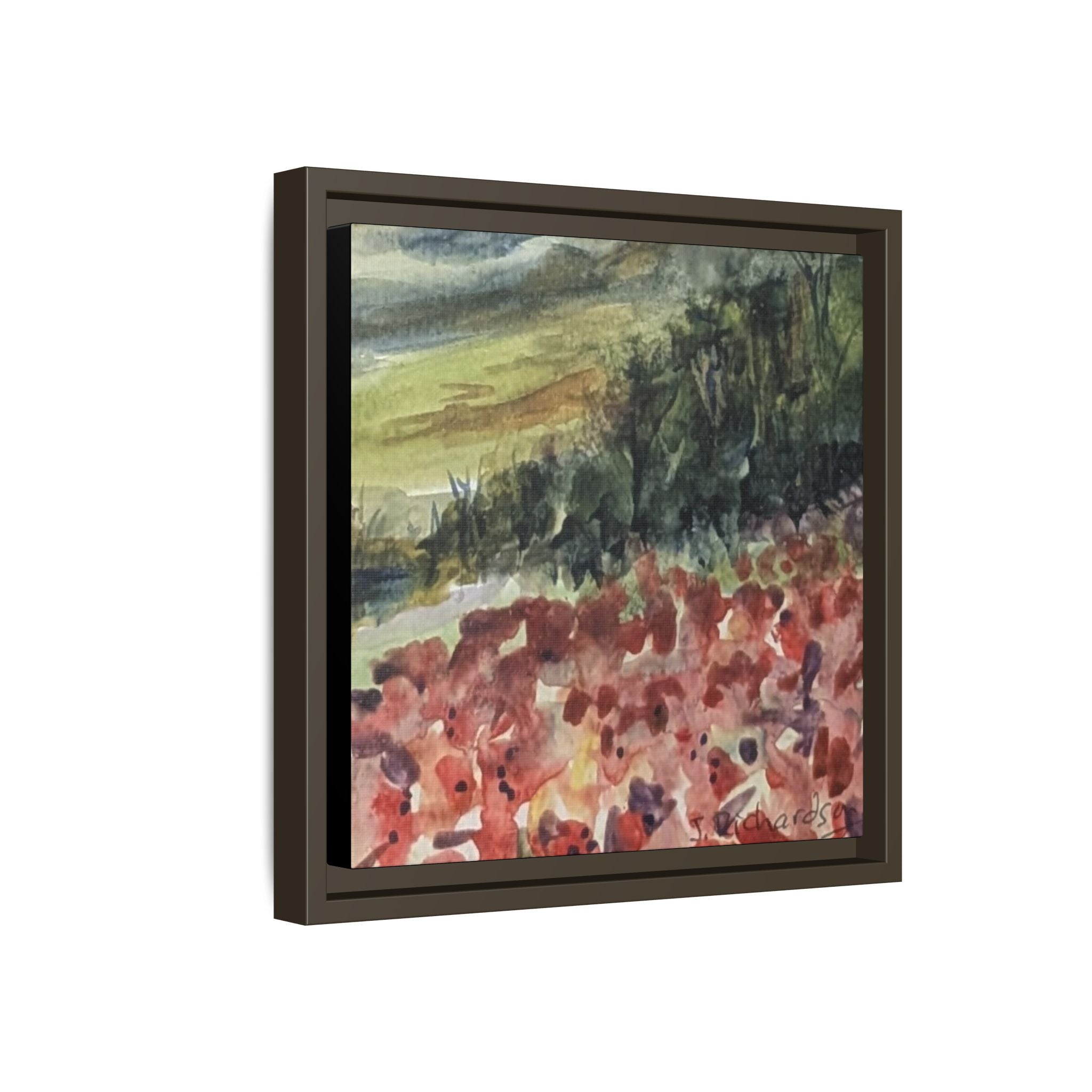 Framed Poppies landscape Matte Canvas,   Multi-color frames)