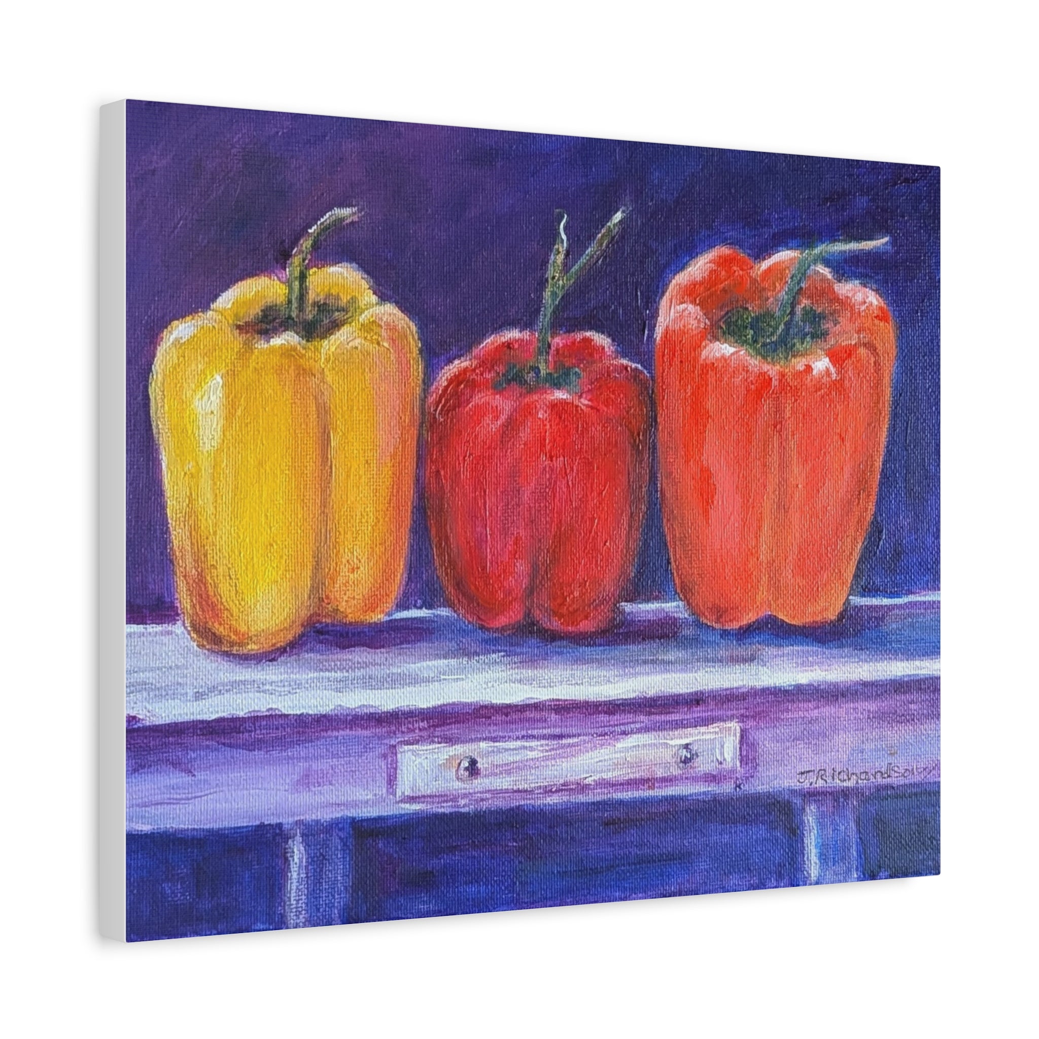 "3 Peppers" by JR, printed on canvas, Stretched, 1.25"