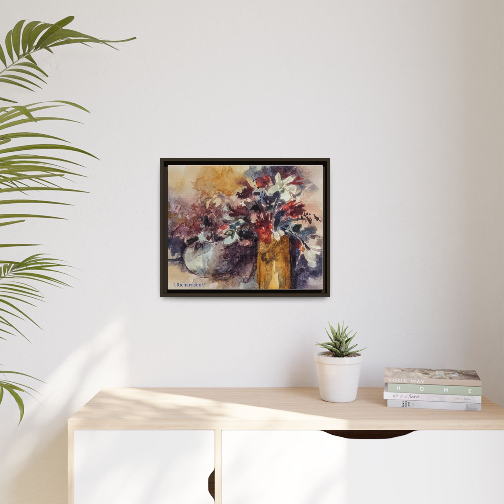 Floral still life Framed Matte Canvas Wall Art