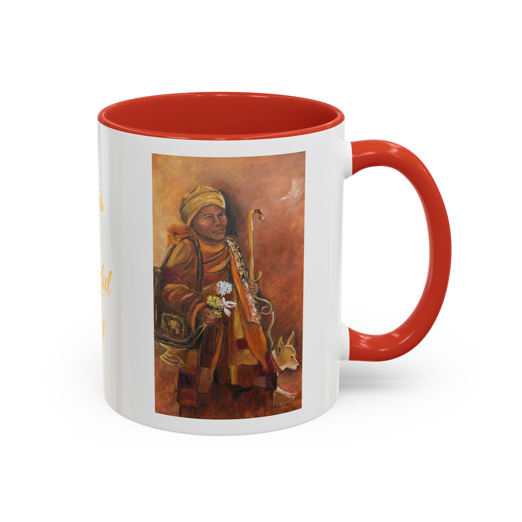Peaceful Monk Accent Coffee Mug — Inspiration Art (11/15oz)